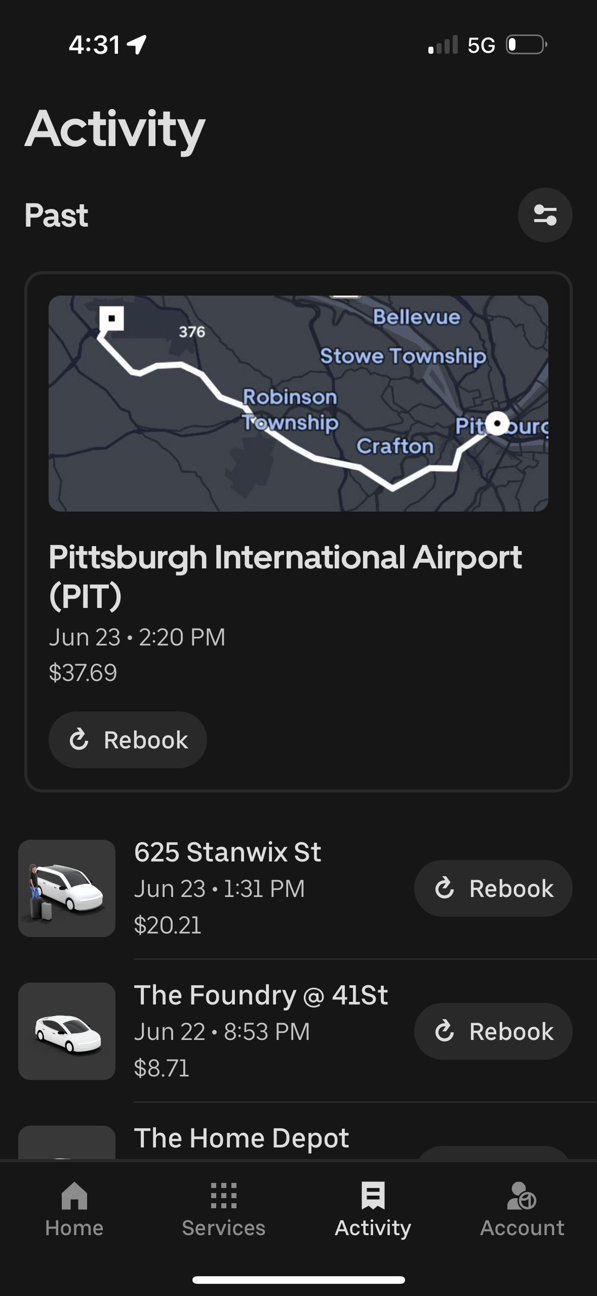 uber app screenshot 124