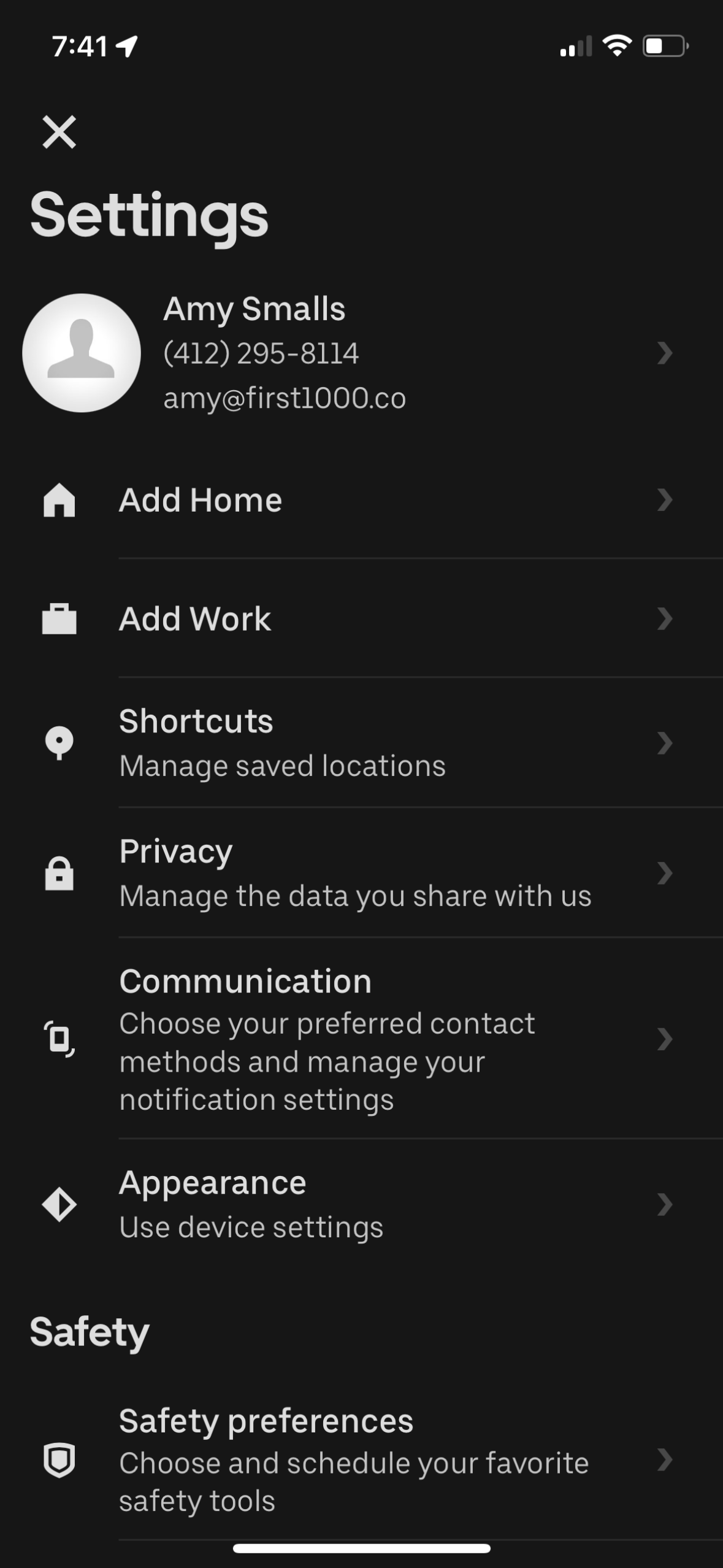 uber app screenshot 101