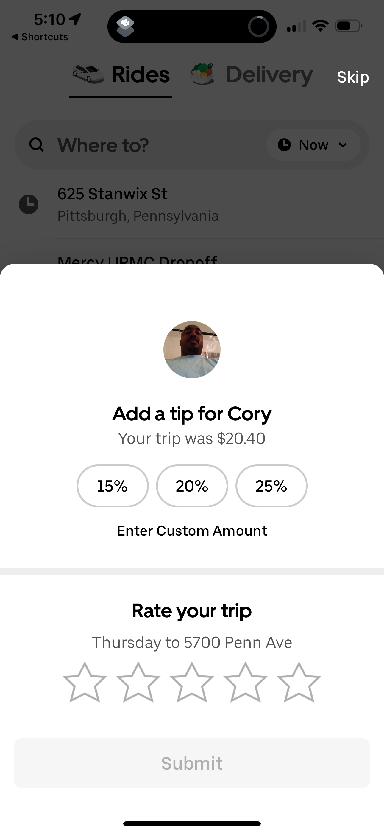 uber app screenshot 205