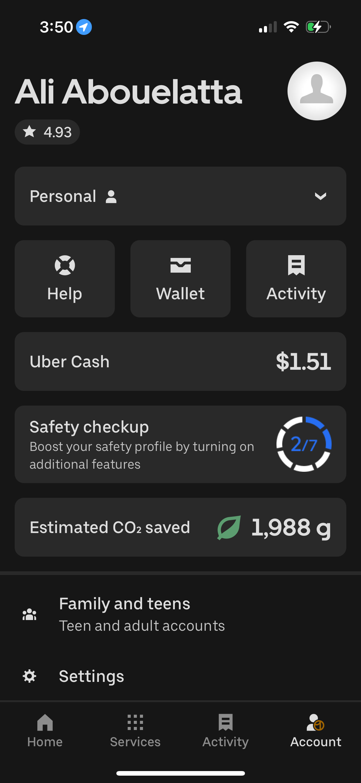 uber app screenshot 99