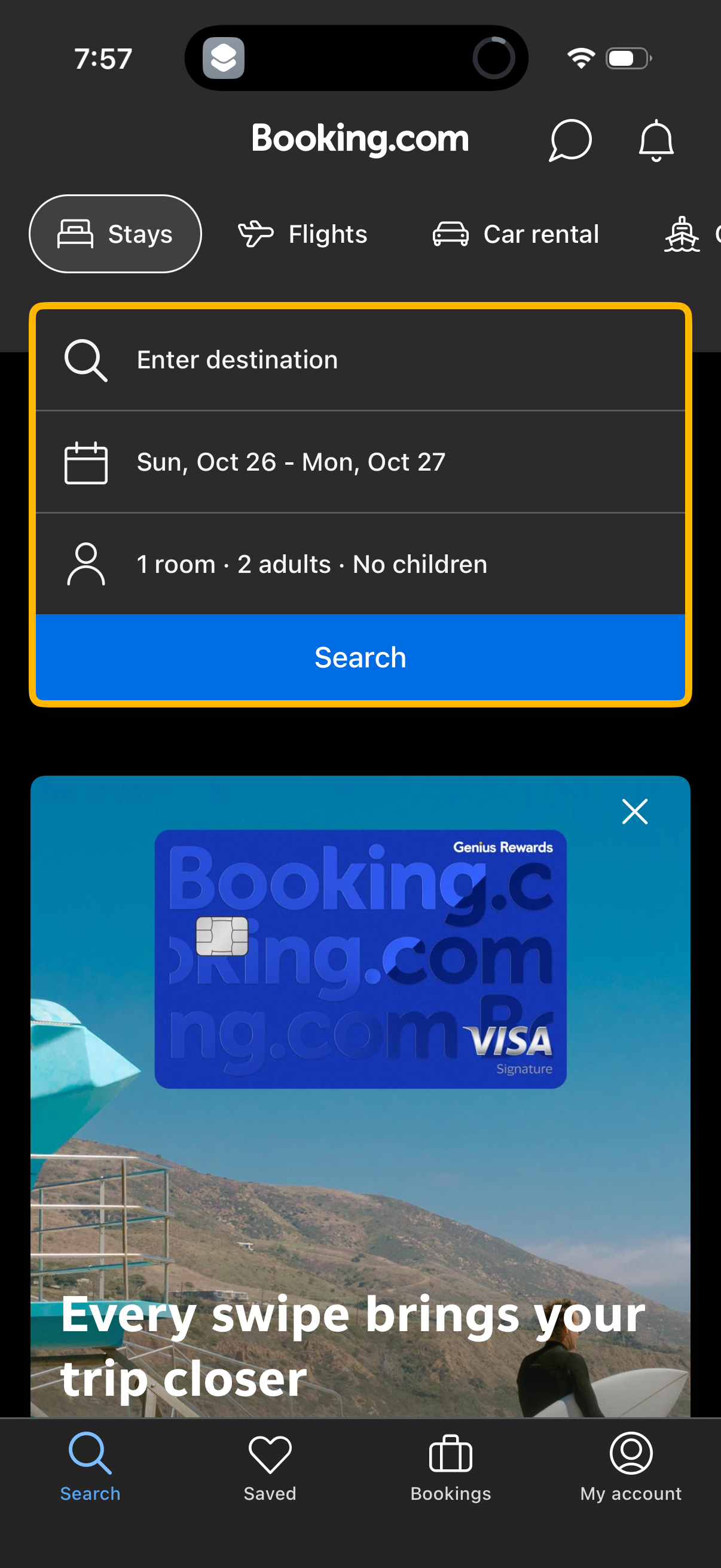 booking app screenshot 2