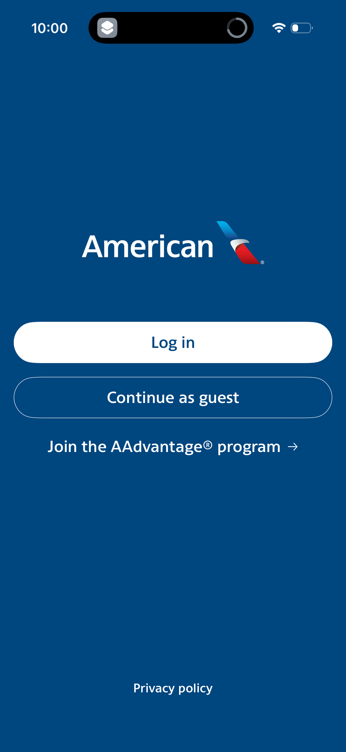 american app screenshot 1