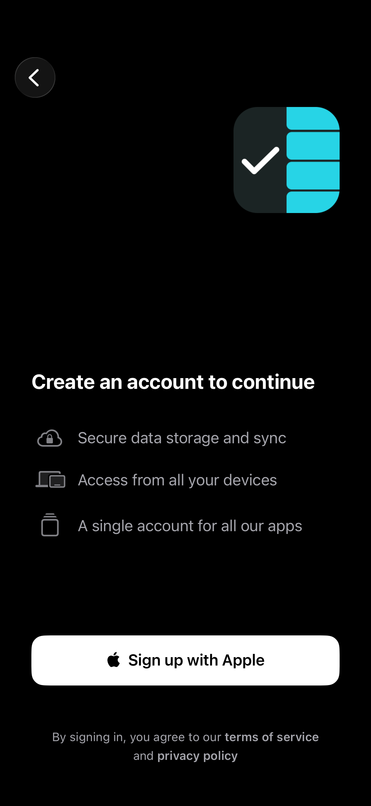 actions create account with apple
