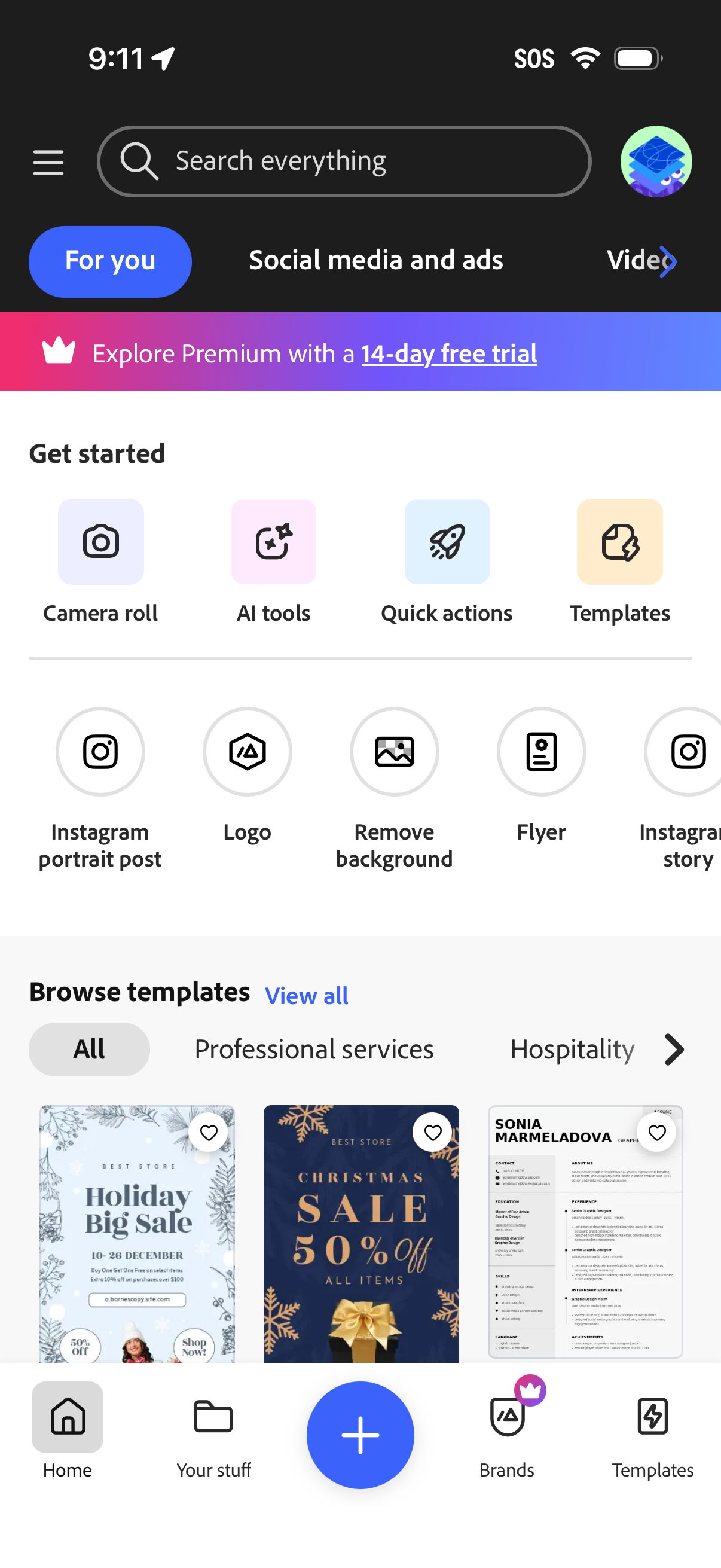 adobe app screenshot 1