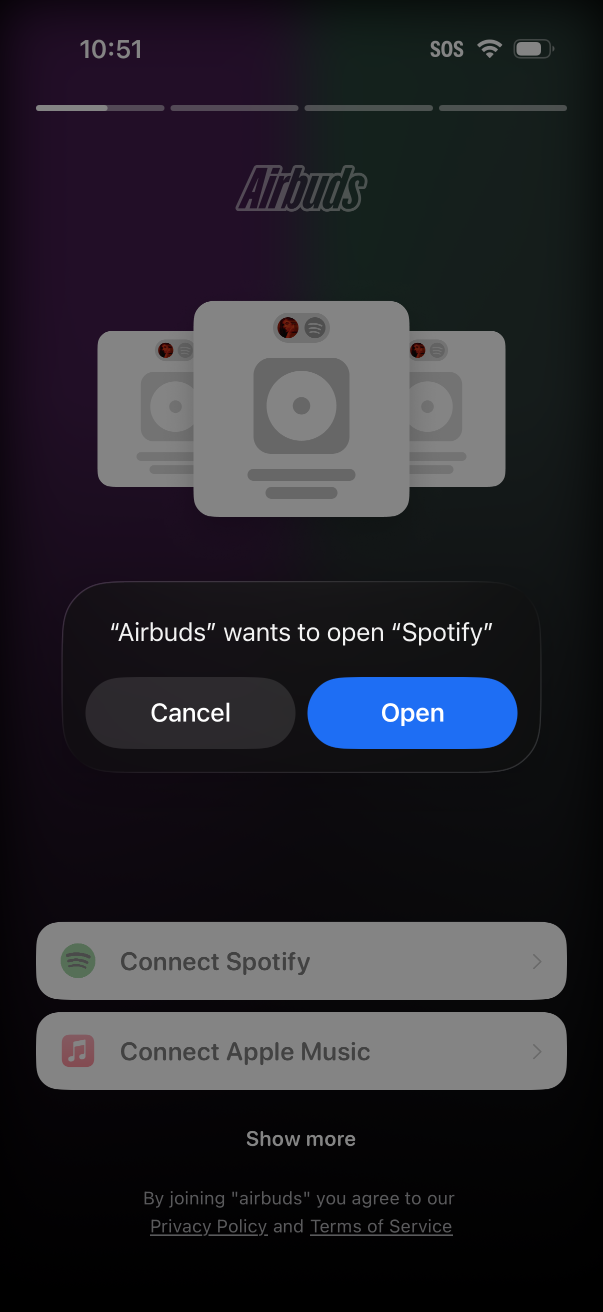 airbuds connect music provider
