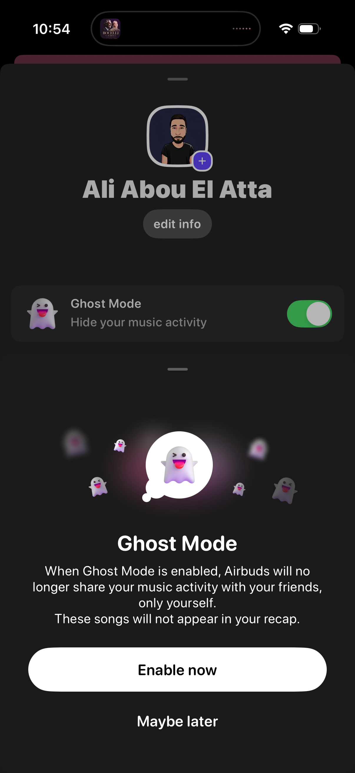 airbuds enable ghost mode