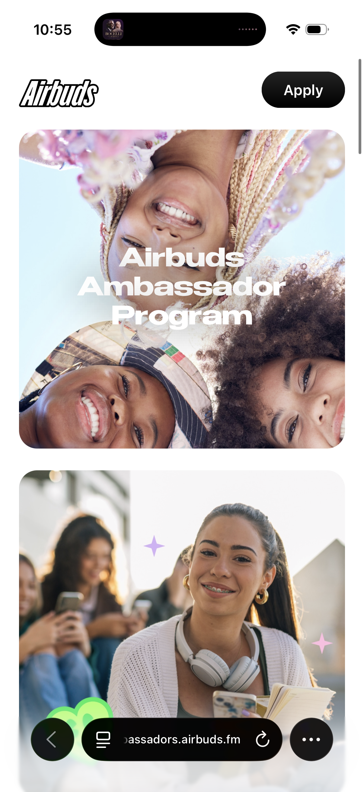 airbuds apply to ambassador program