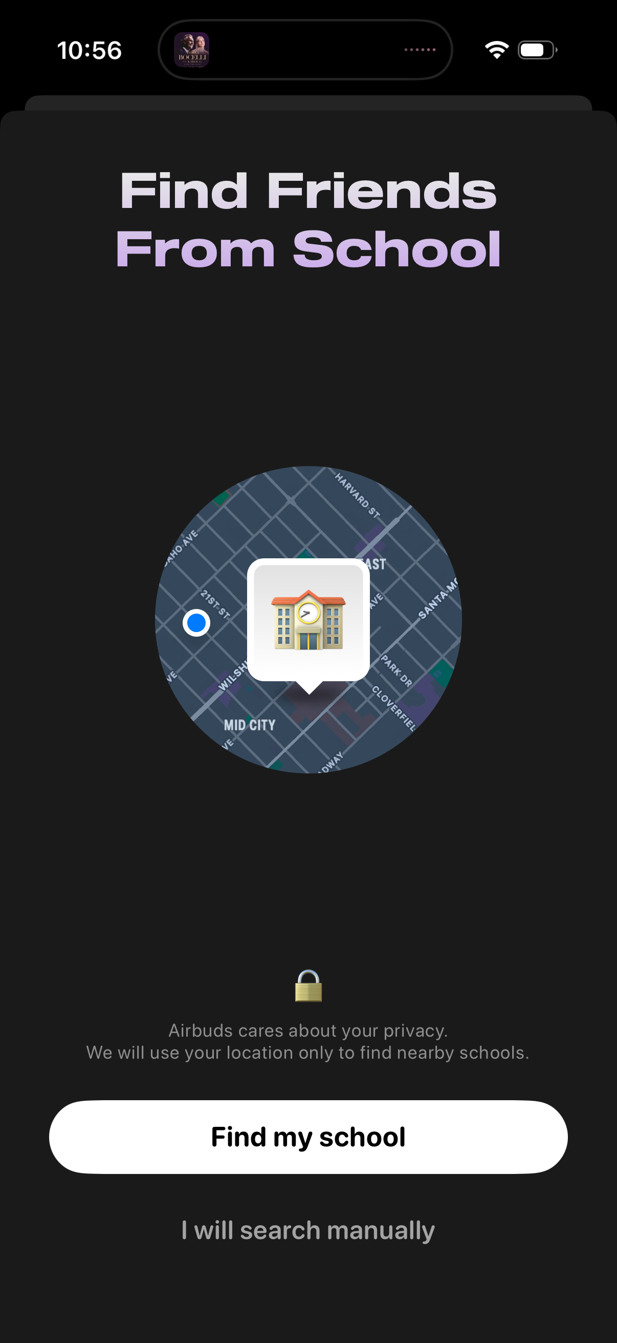 airbuds find school friends