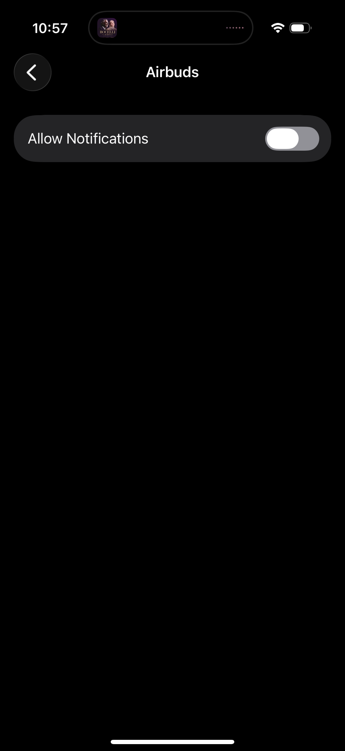 airbuds enable notifications in system