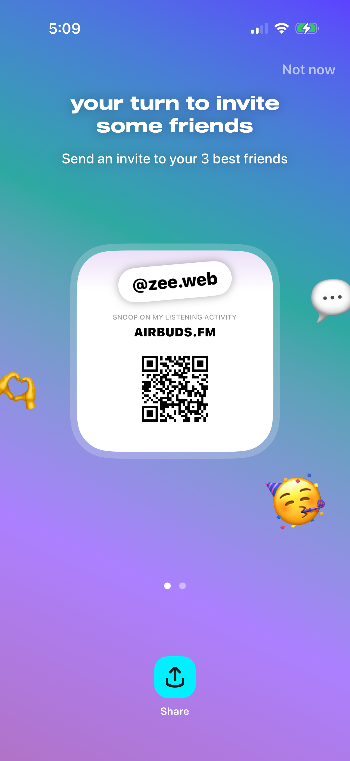 Step 1 of Airbuds Airbuds Social Setup