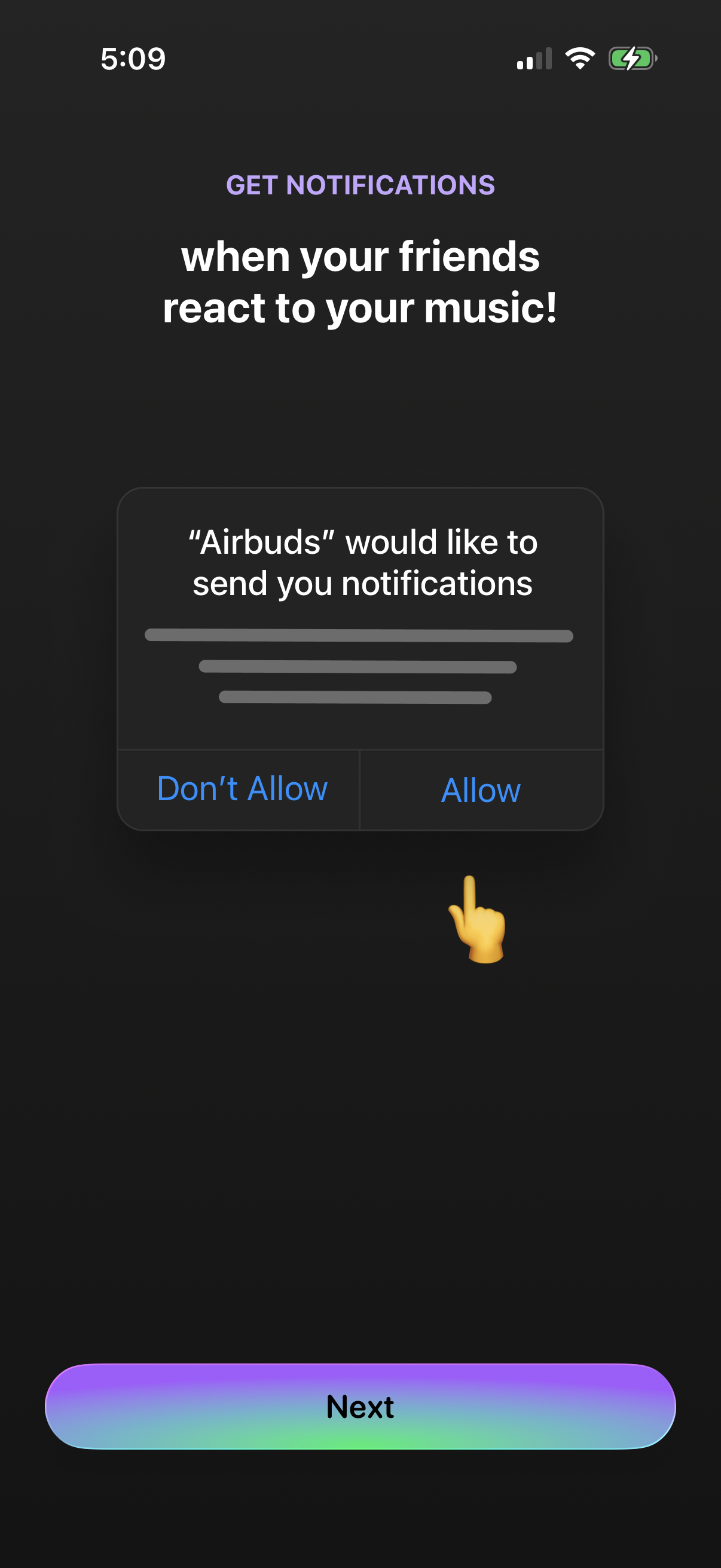 Step 2 of Airbuds Airbuds Social Setup
