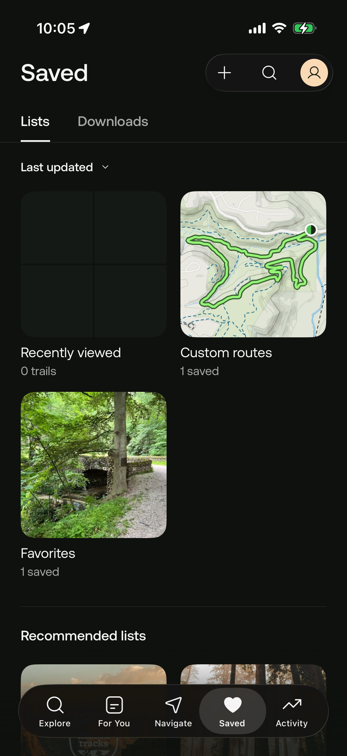 alltrails screen