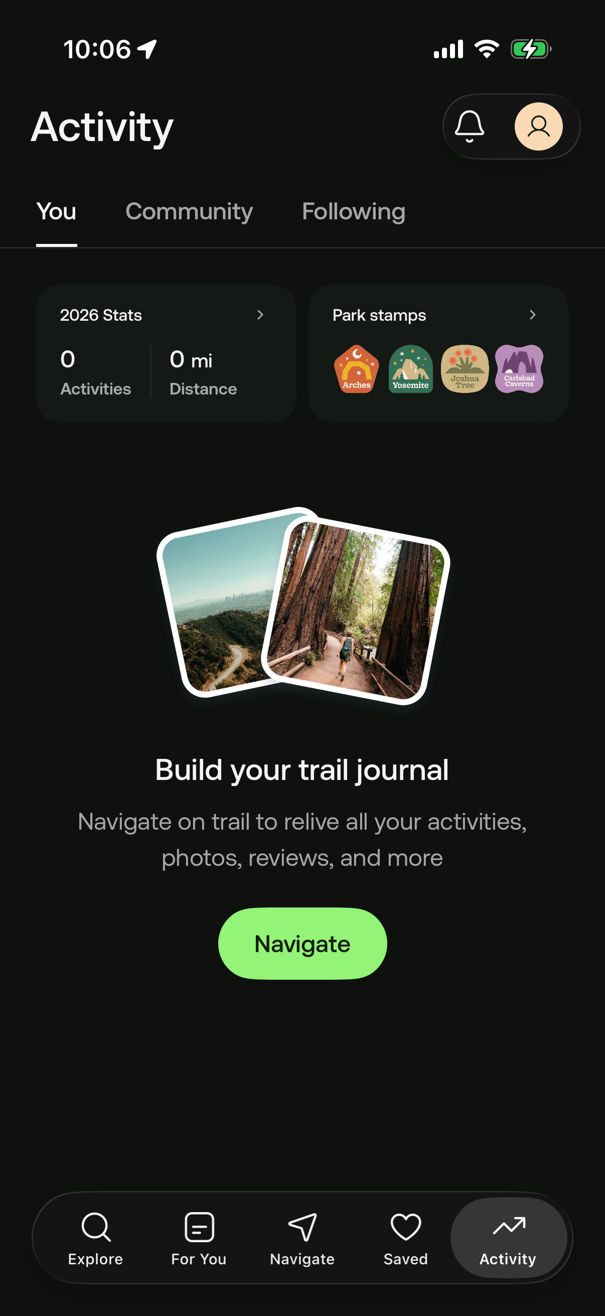 alltrails screen