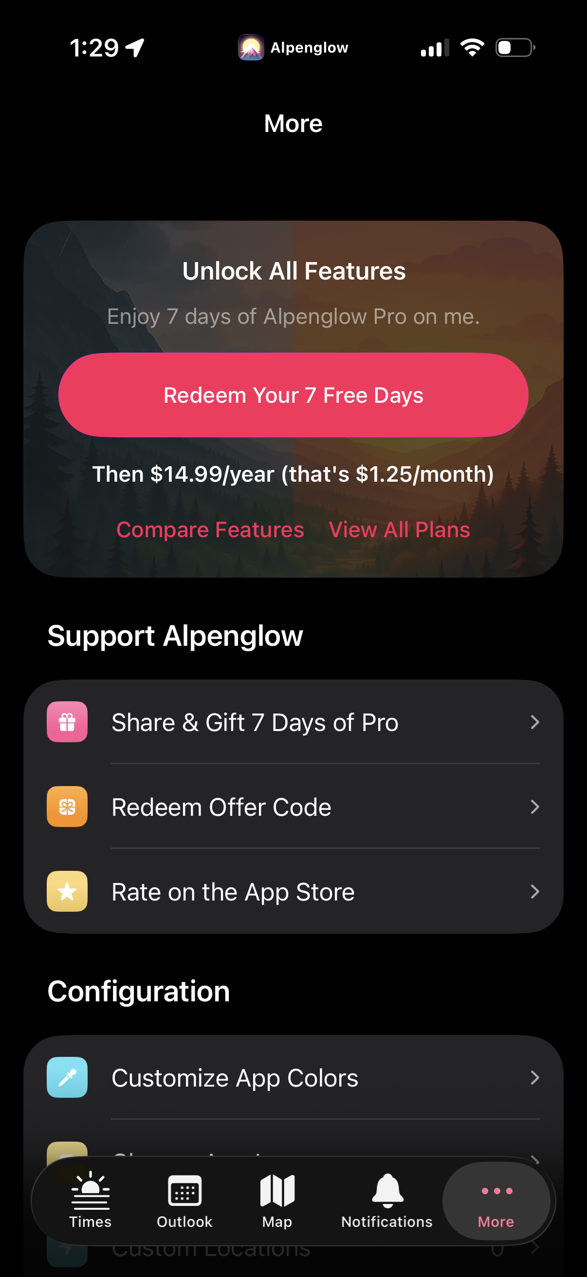 alpenglow app screenshot 1