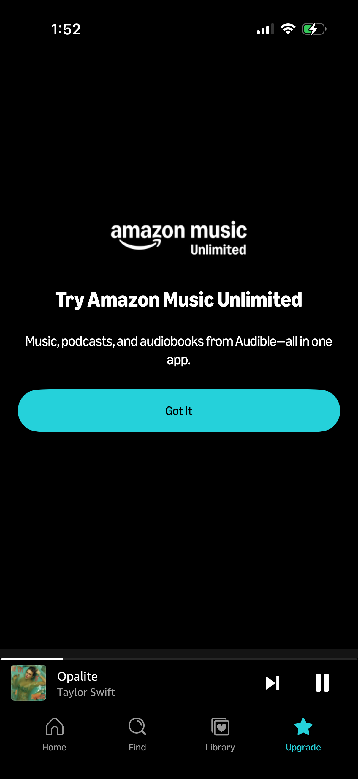 Step 1 of amazon-music Paywall