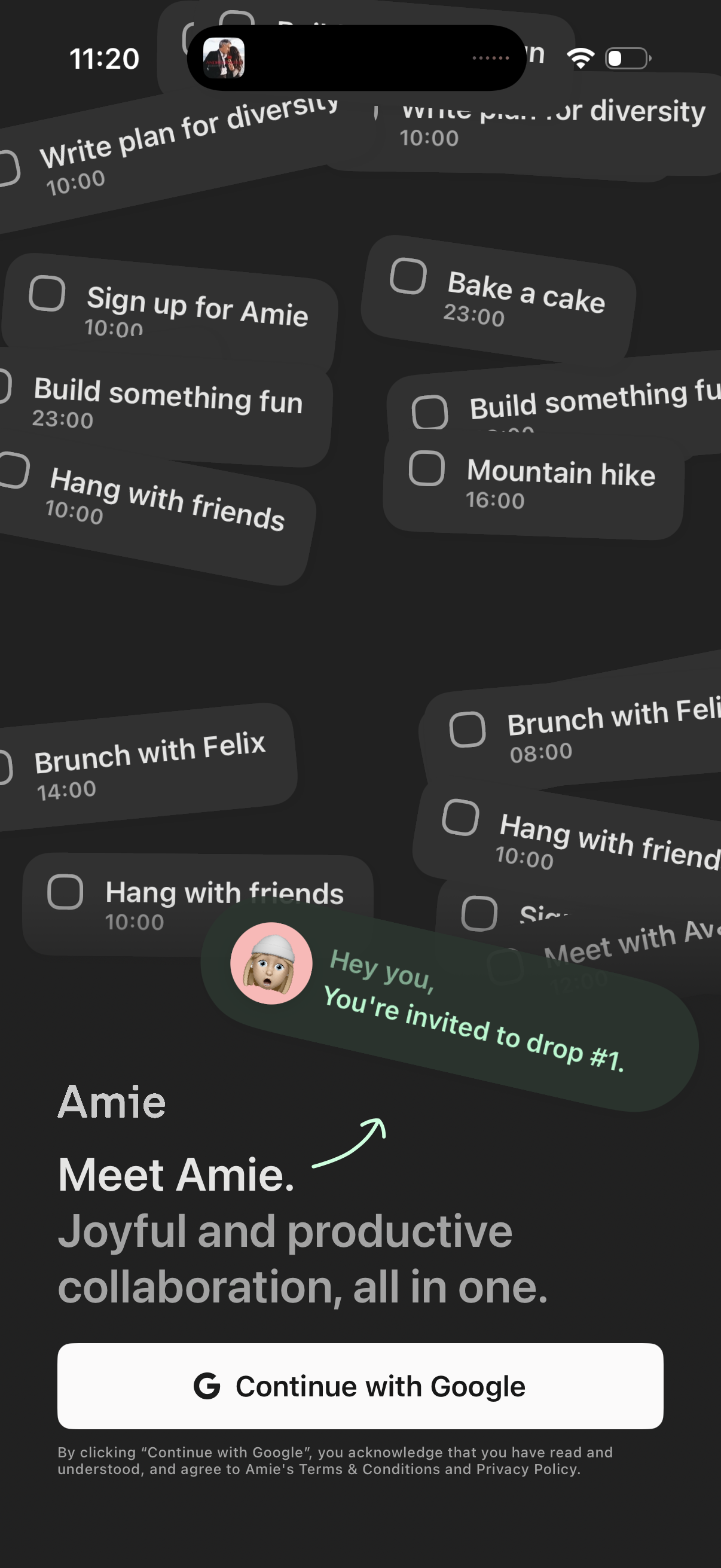 amie app screenshot 1