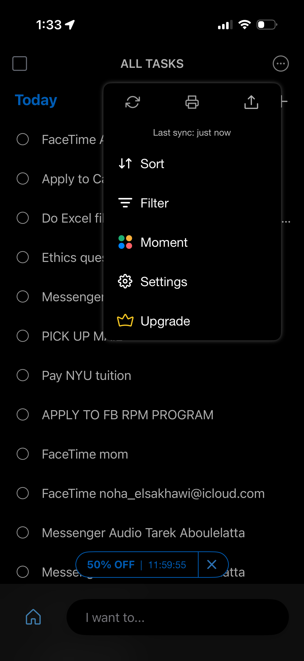 Step 1 of any-do Start upgrade