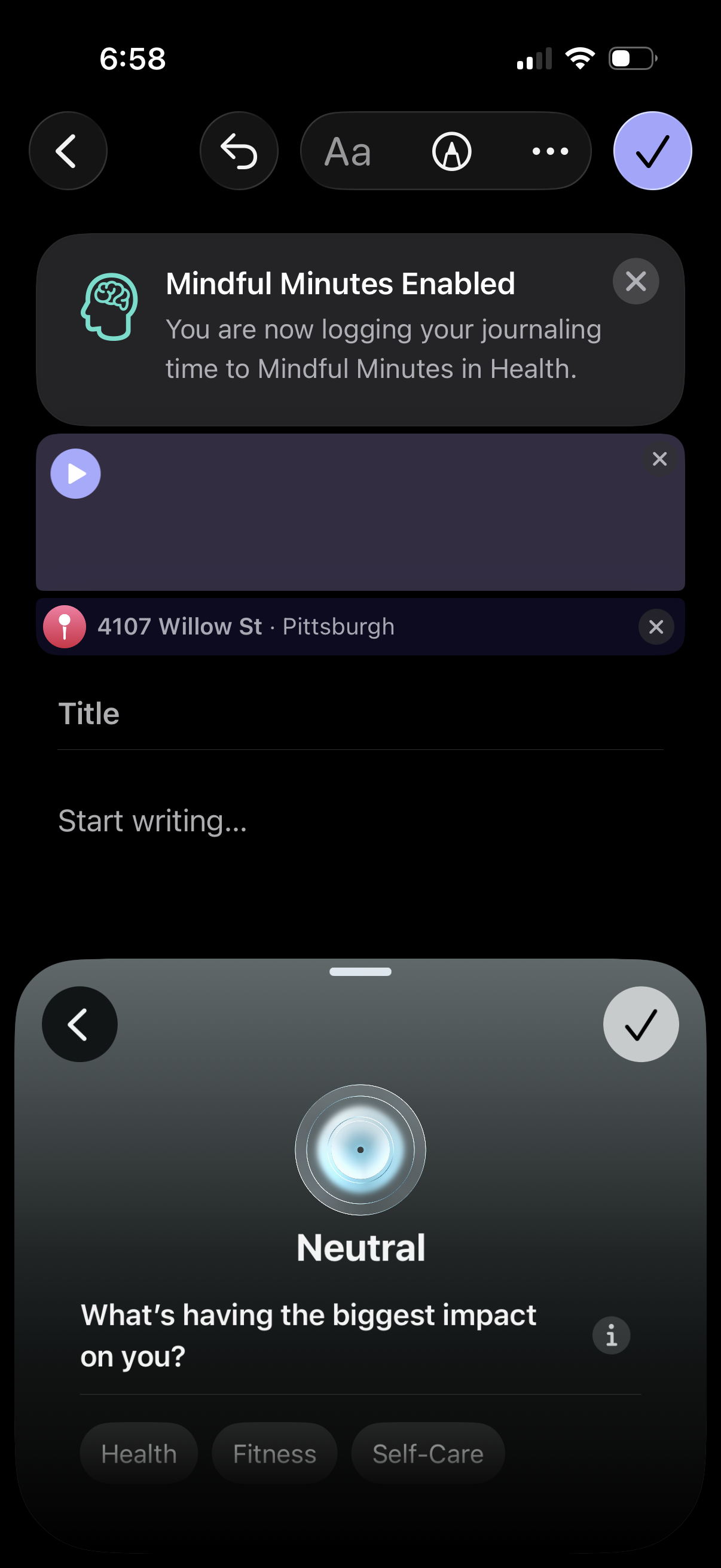 apple-journal app screenshot 2