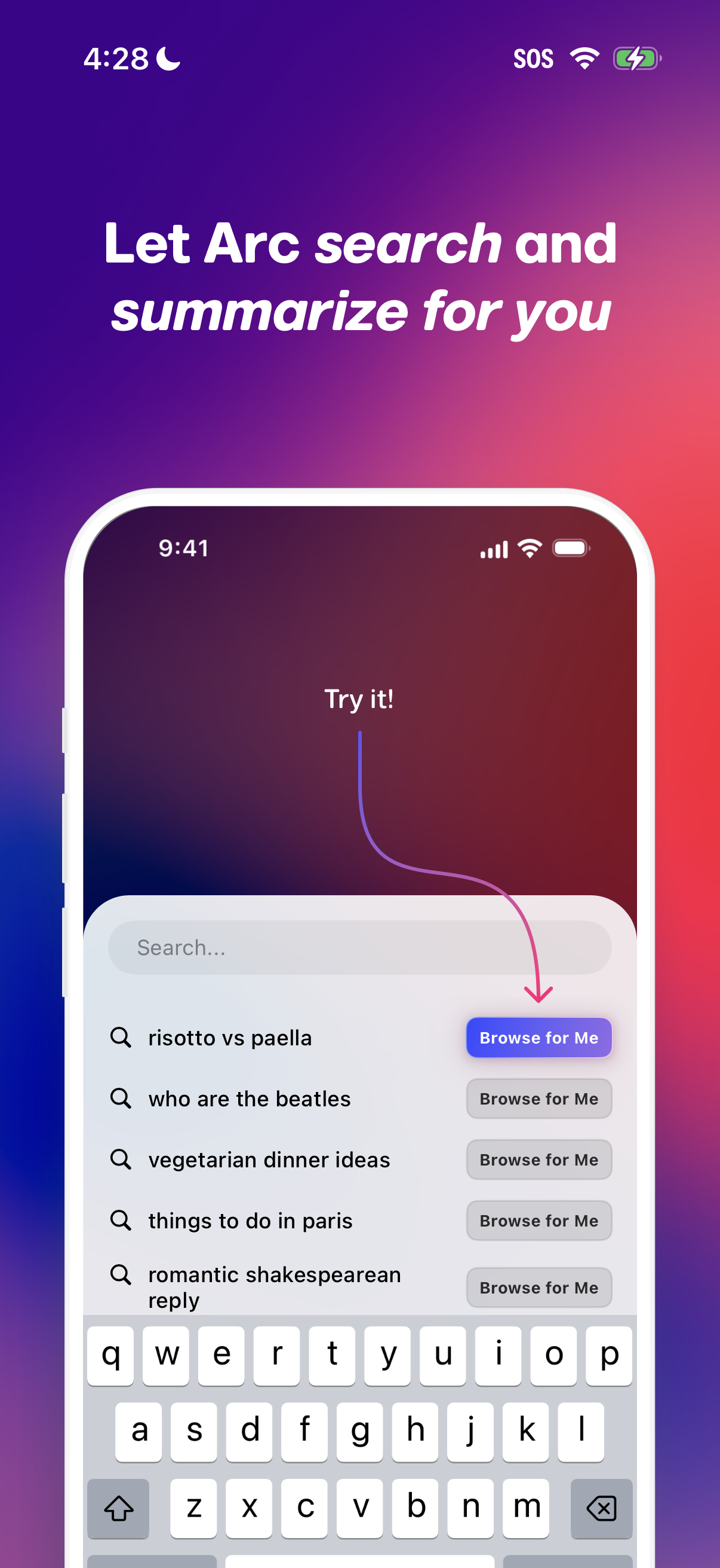 arc-search screen