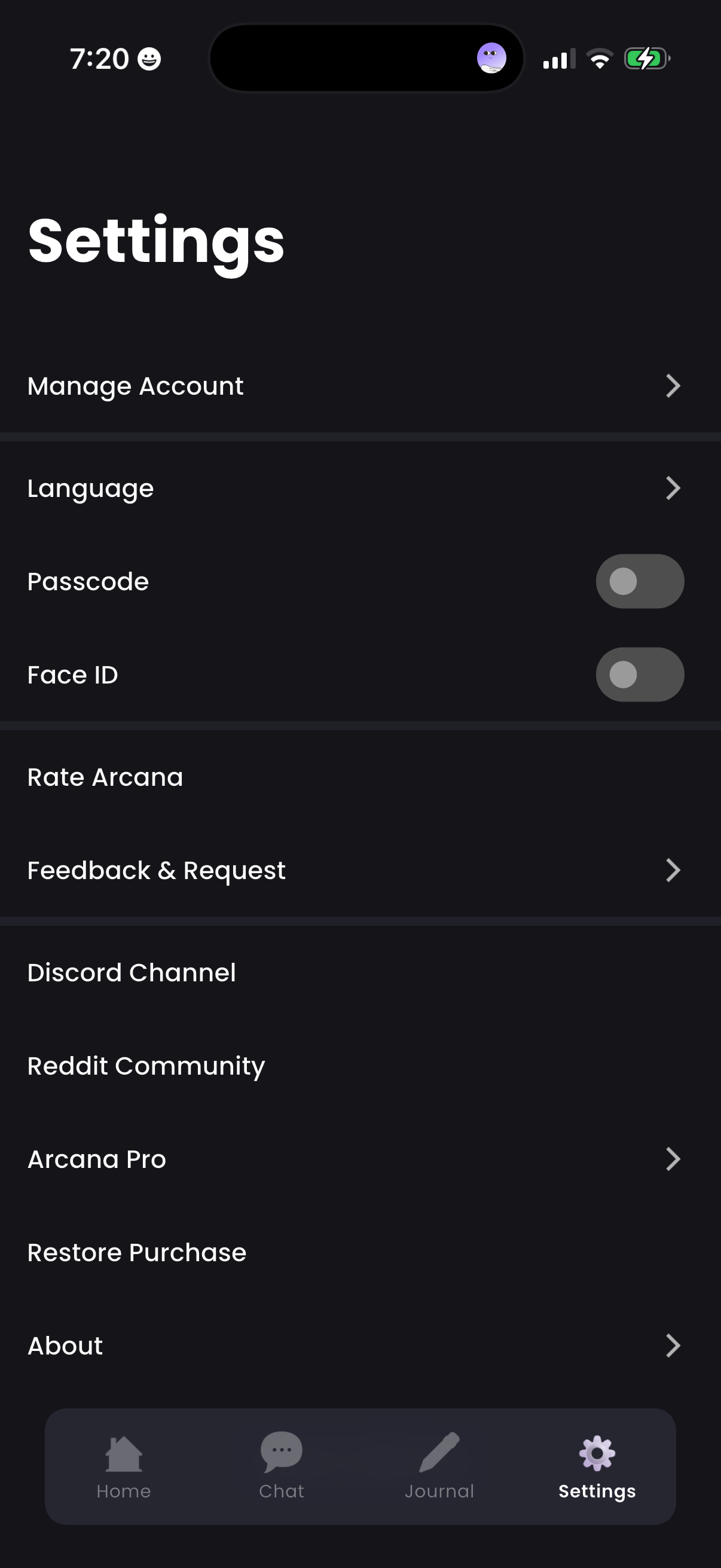 arcana screen