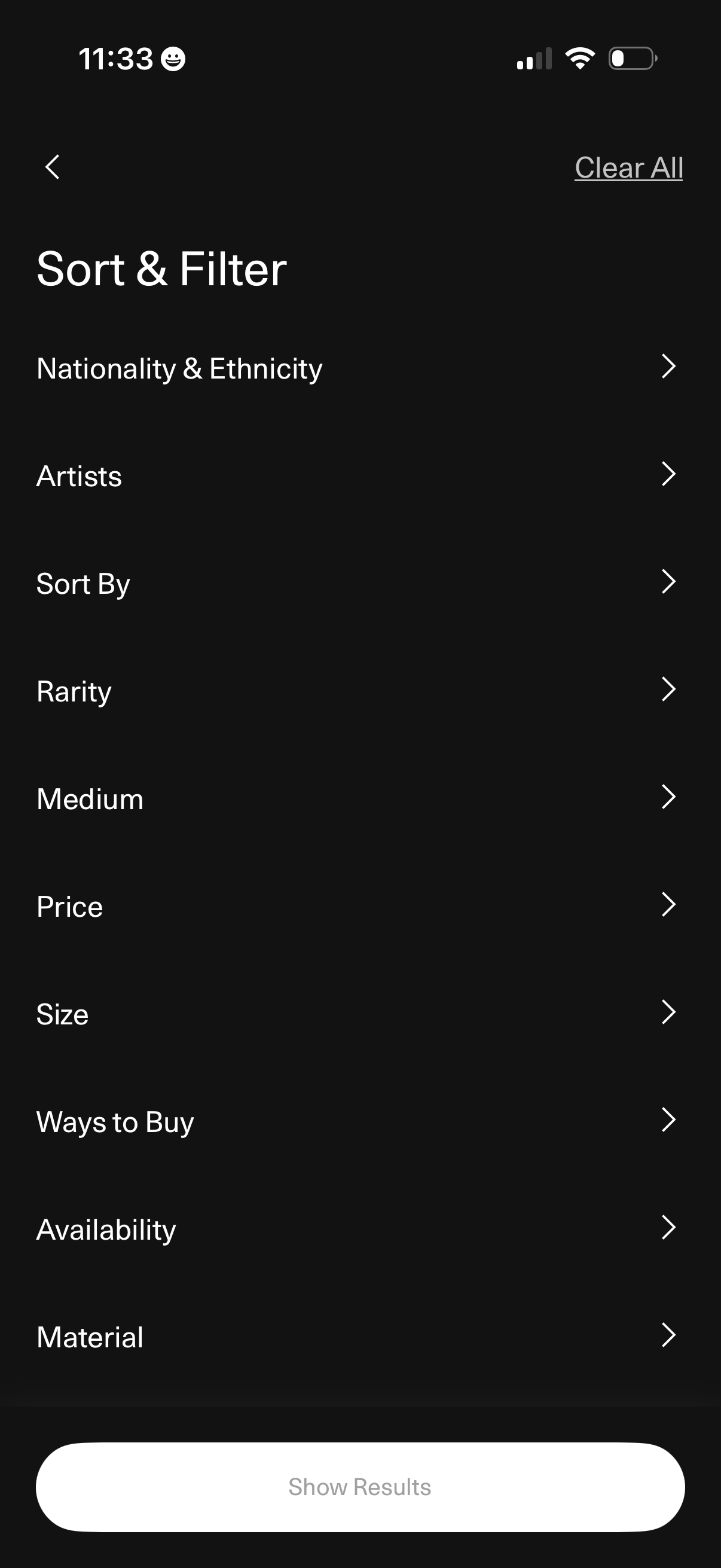 artsy filter collection