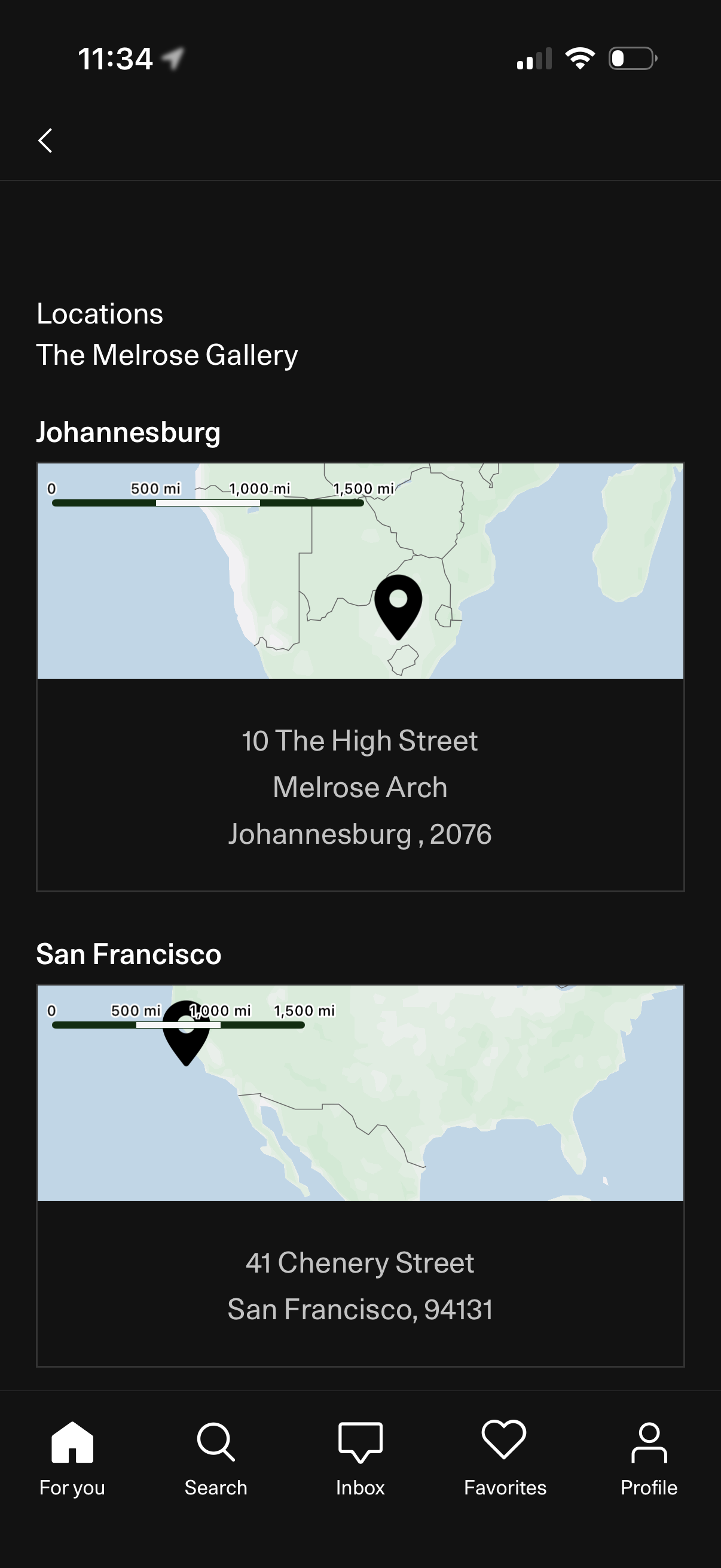artsy view gallery locations