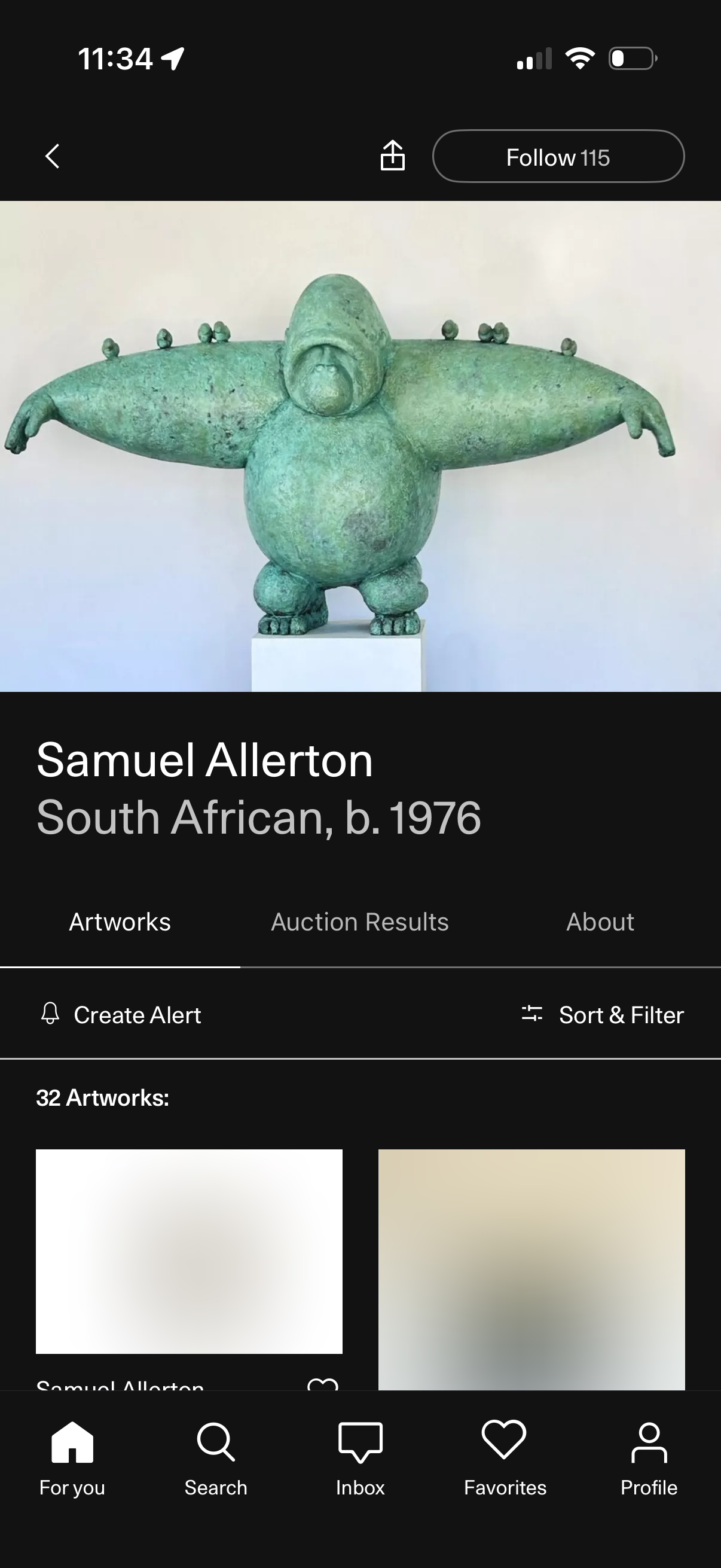 artsy open artist profile