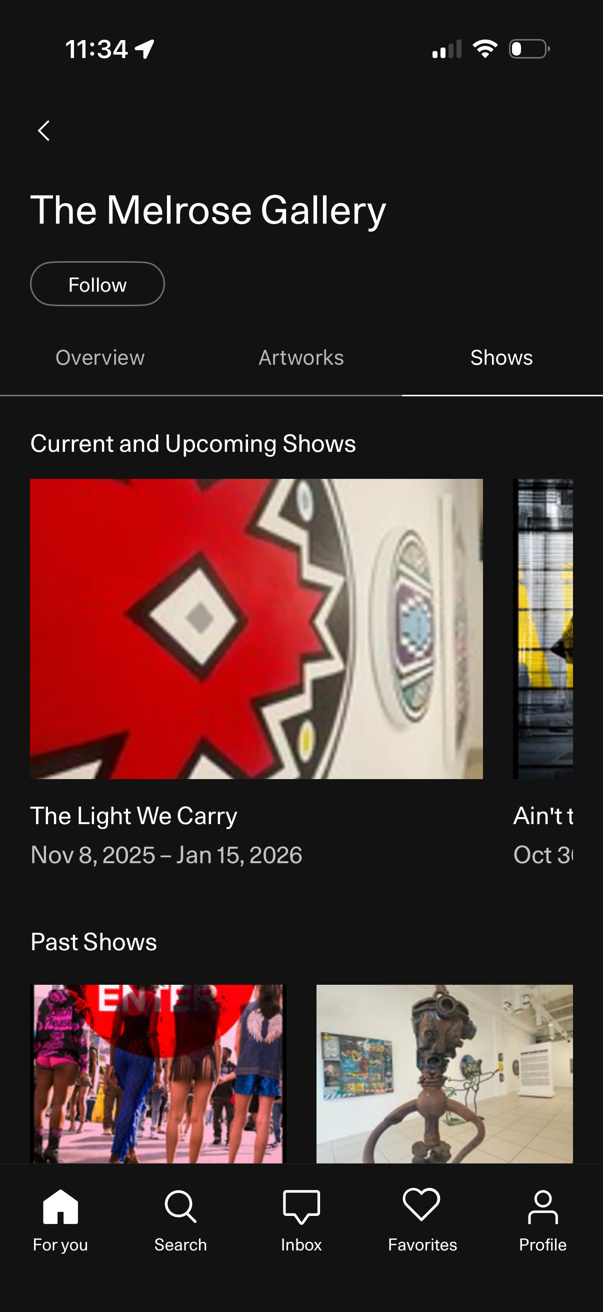 artsy browse gallery shows