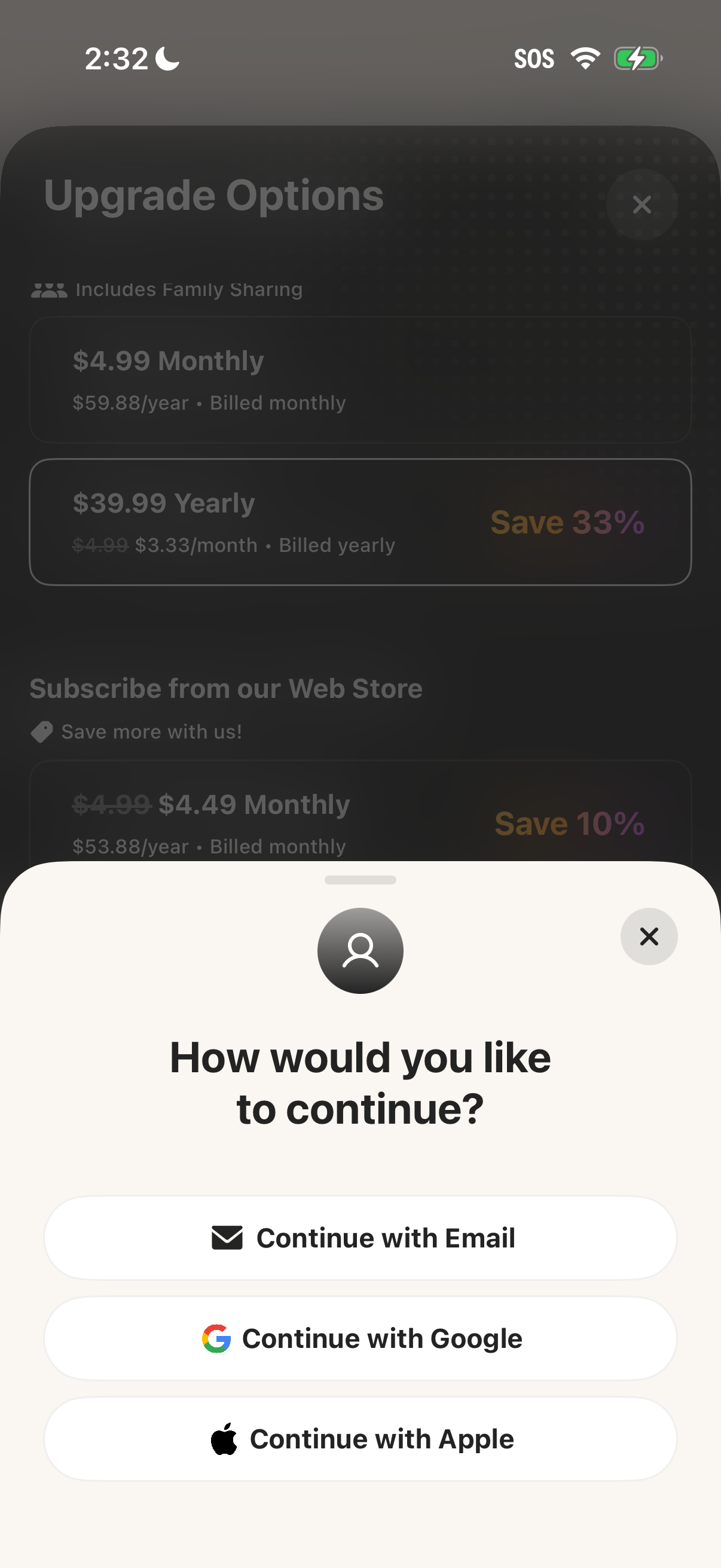 Step 4 of Atoms Settings Paywall