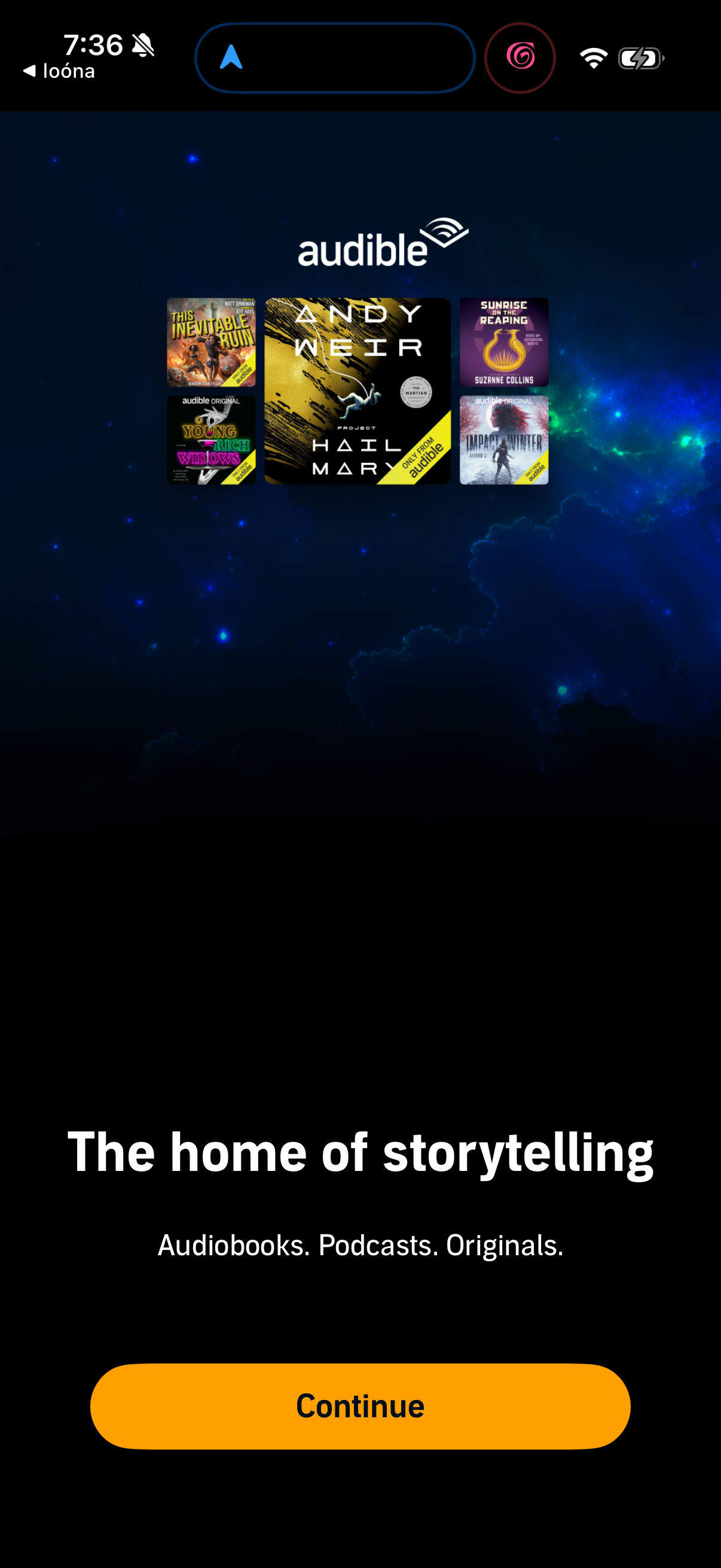Audible app screenshot 1