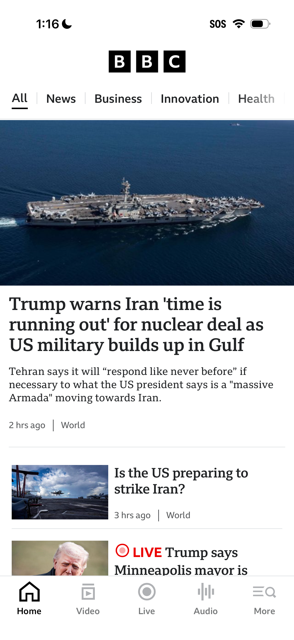 bbc app screenshot 1