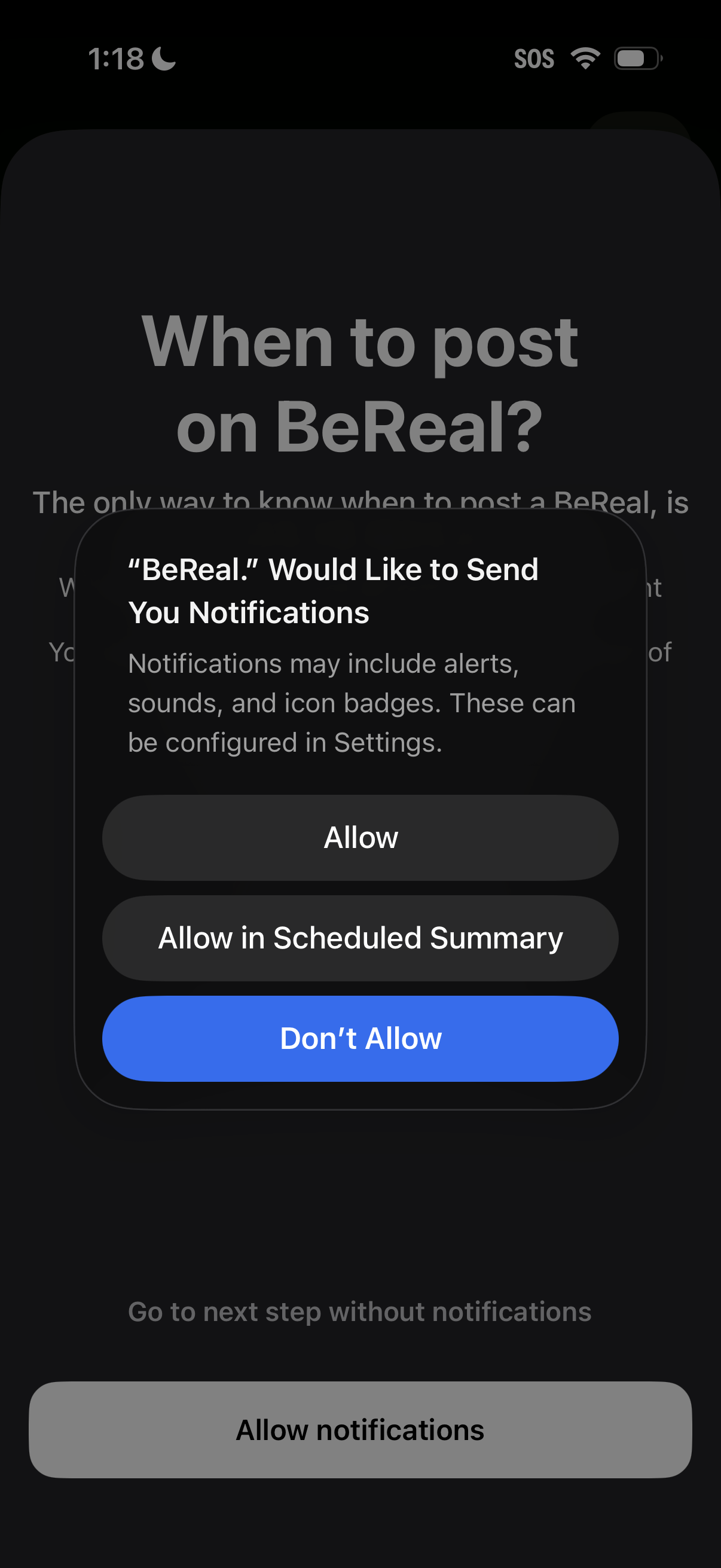 bereal app screenshot 2