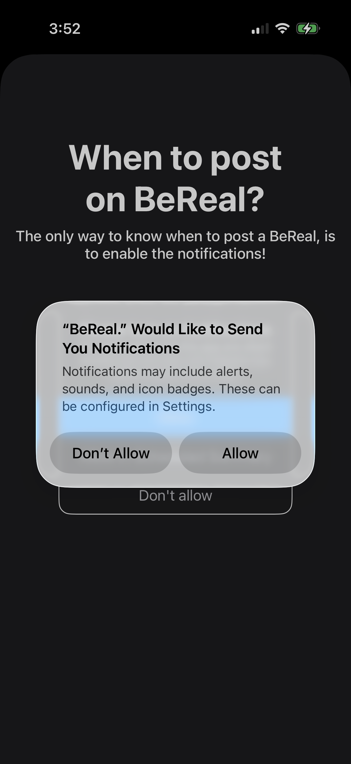 Step 2 of Bereal Notifications Opt-in
