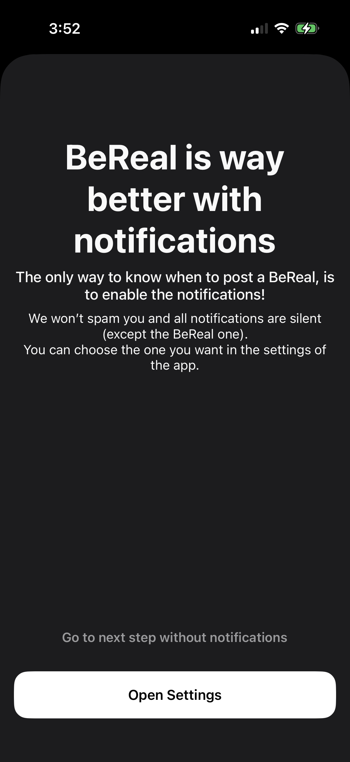 Step 3 of Bereal Notifications Opt-in
