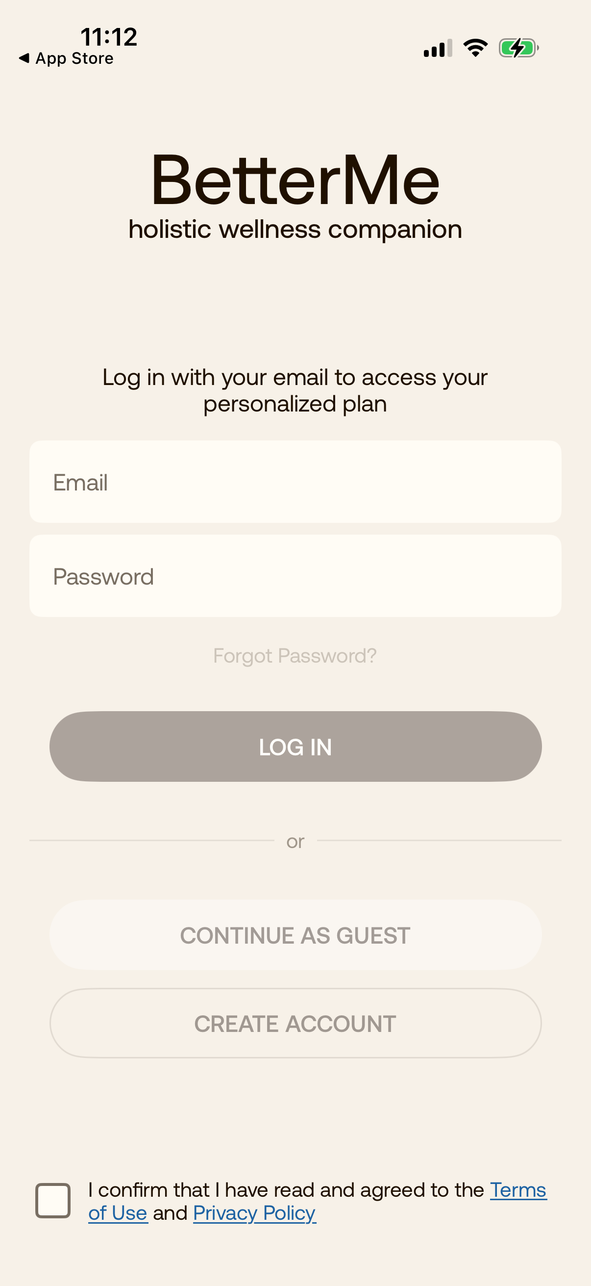 Step 1 of betterme Onboarding