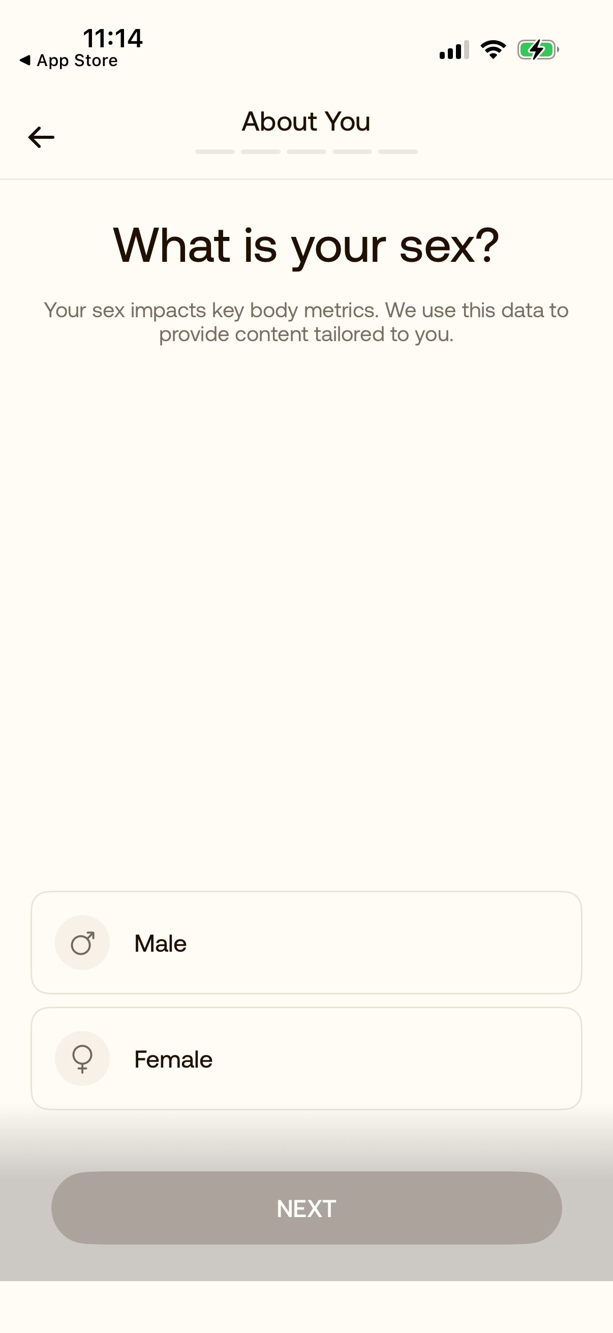 Step 3 of betterme Onboarding