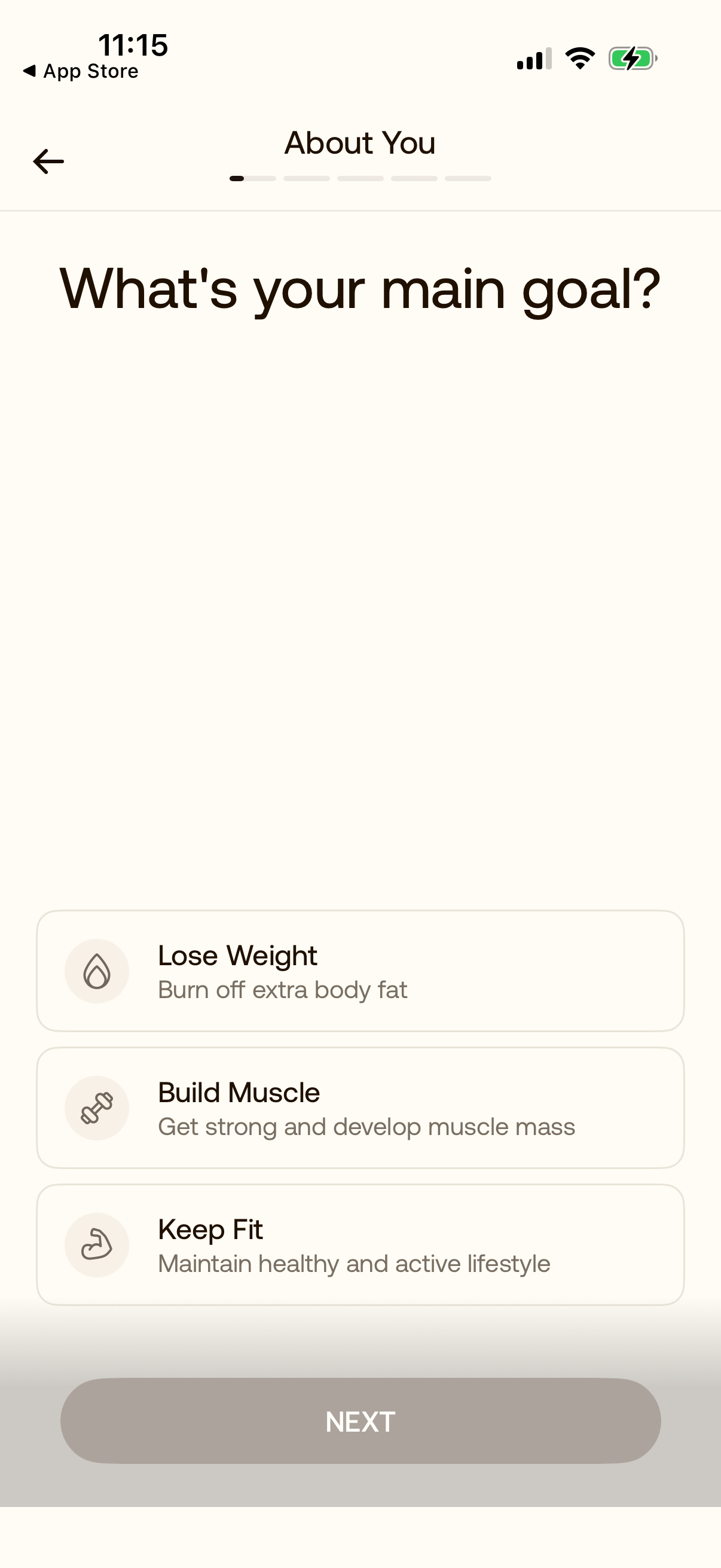 Step 4 of betterme Onboarding