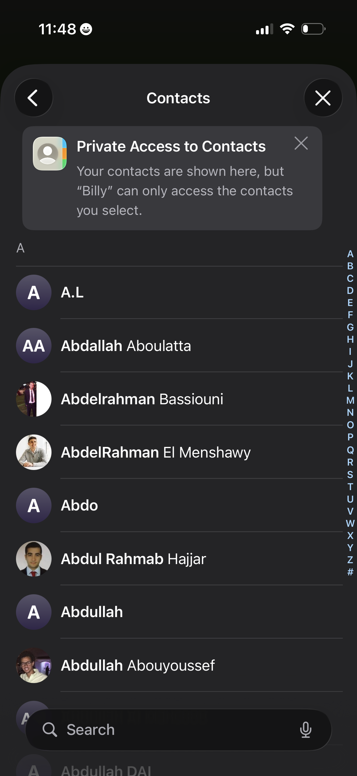 billy set up profile