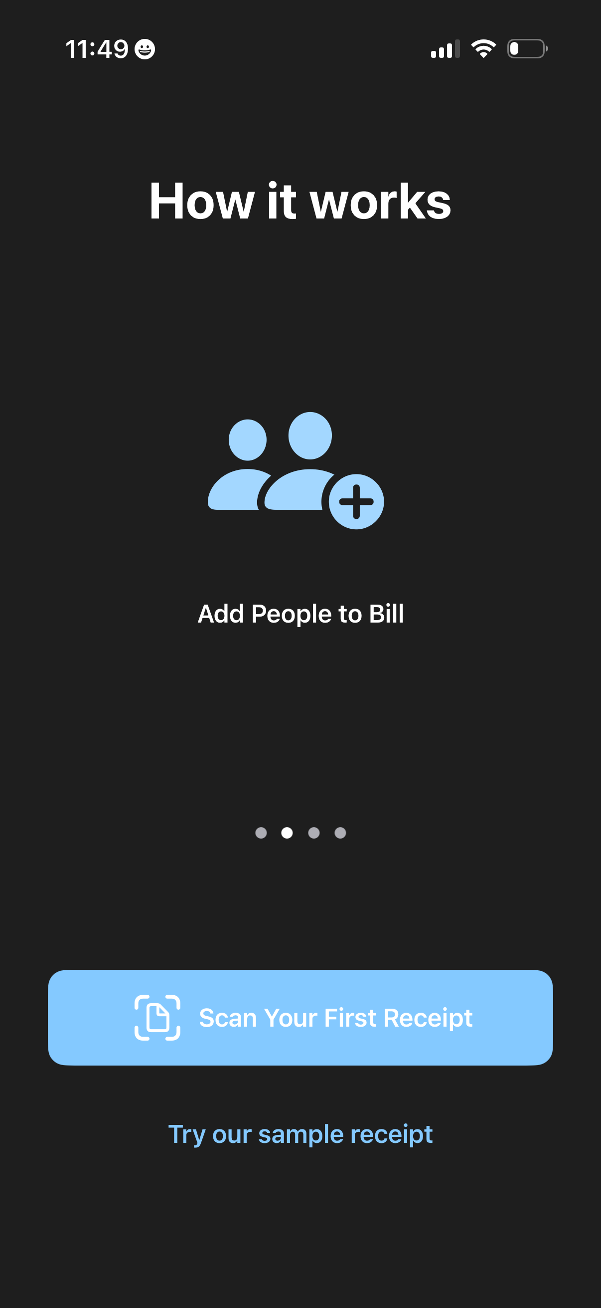 billy scan first receipt