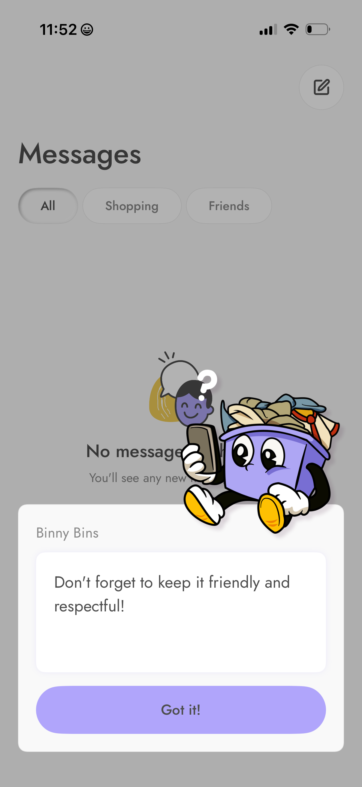 bins screen
