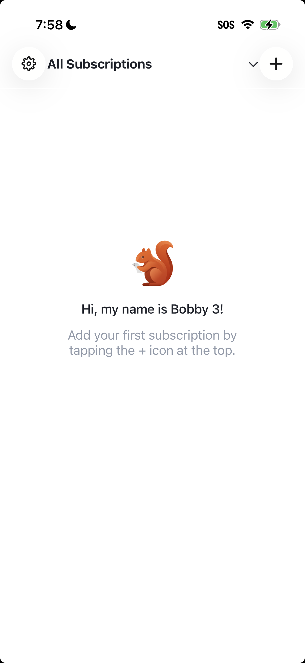 Step 1 of Bobby Bobby Add Subscription