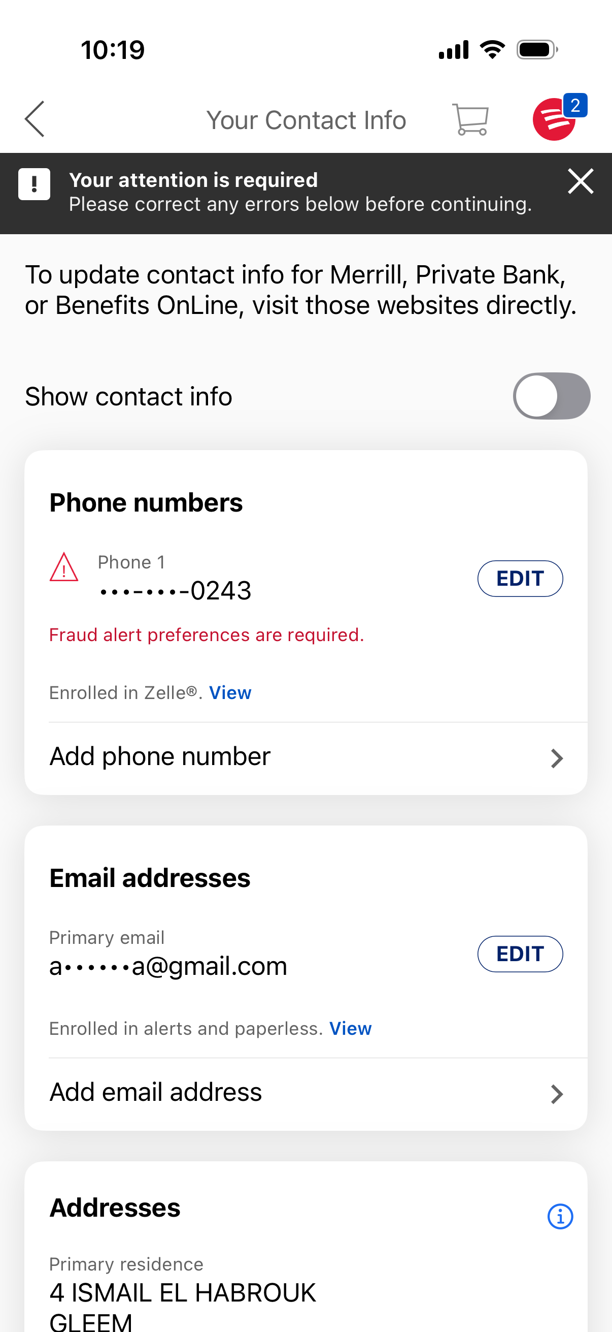 bofa app screenshot 1