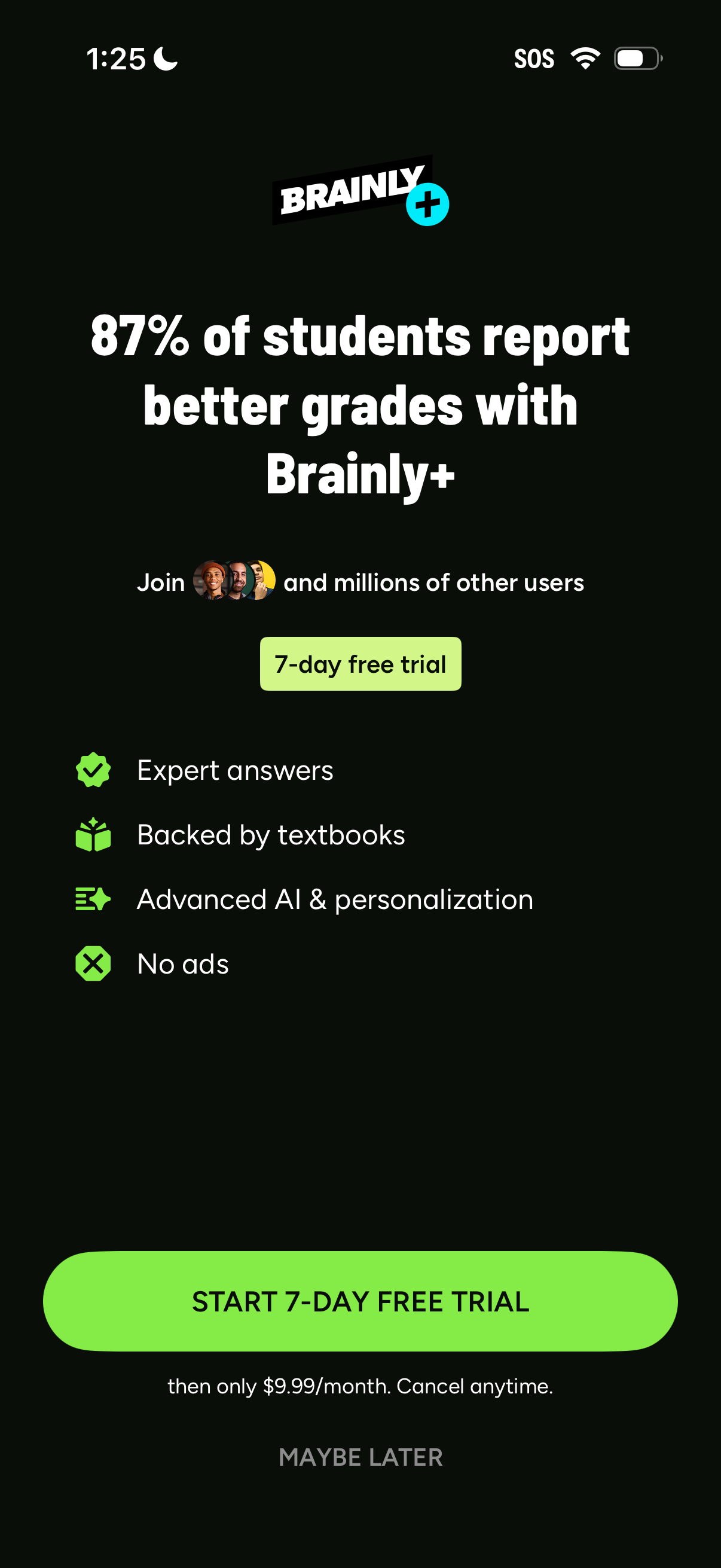 brainly app screenshot 1