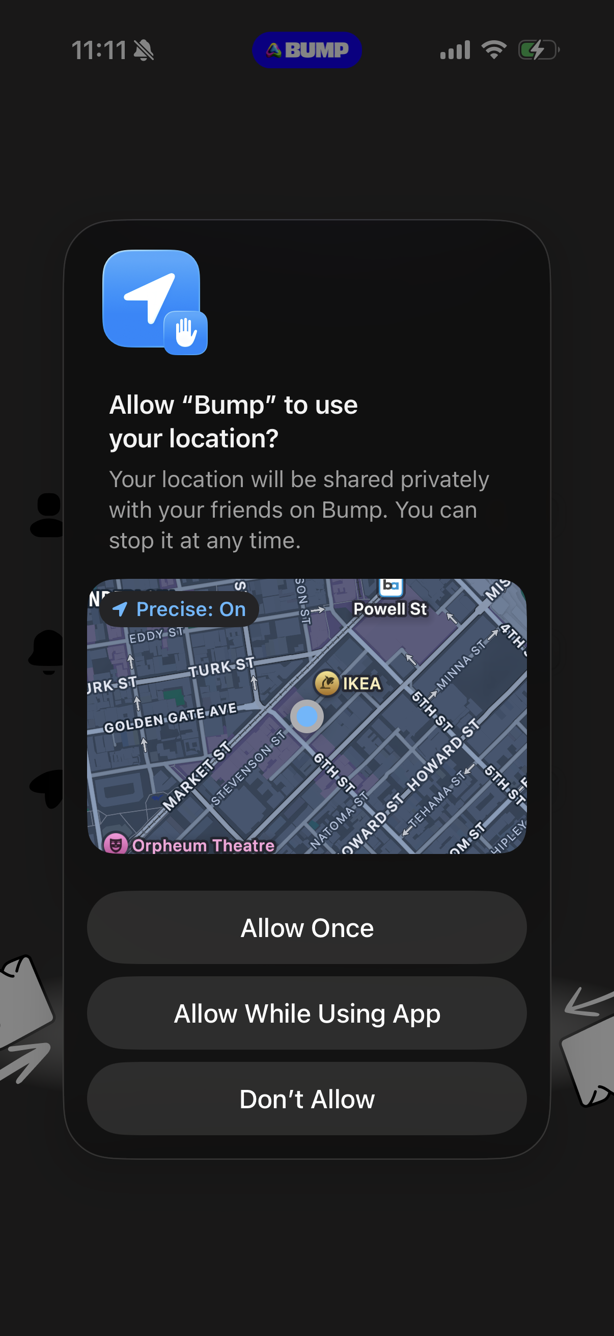 bump screen