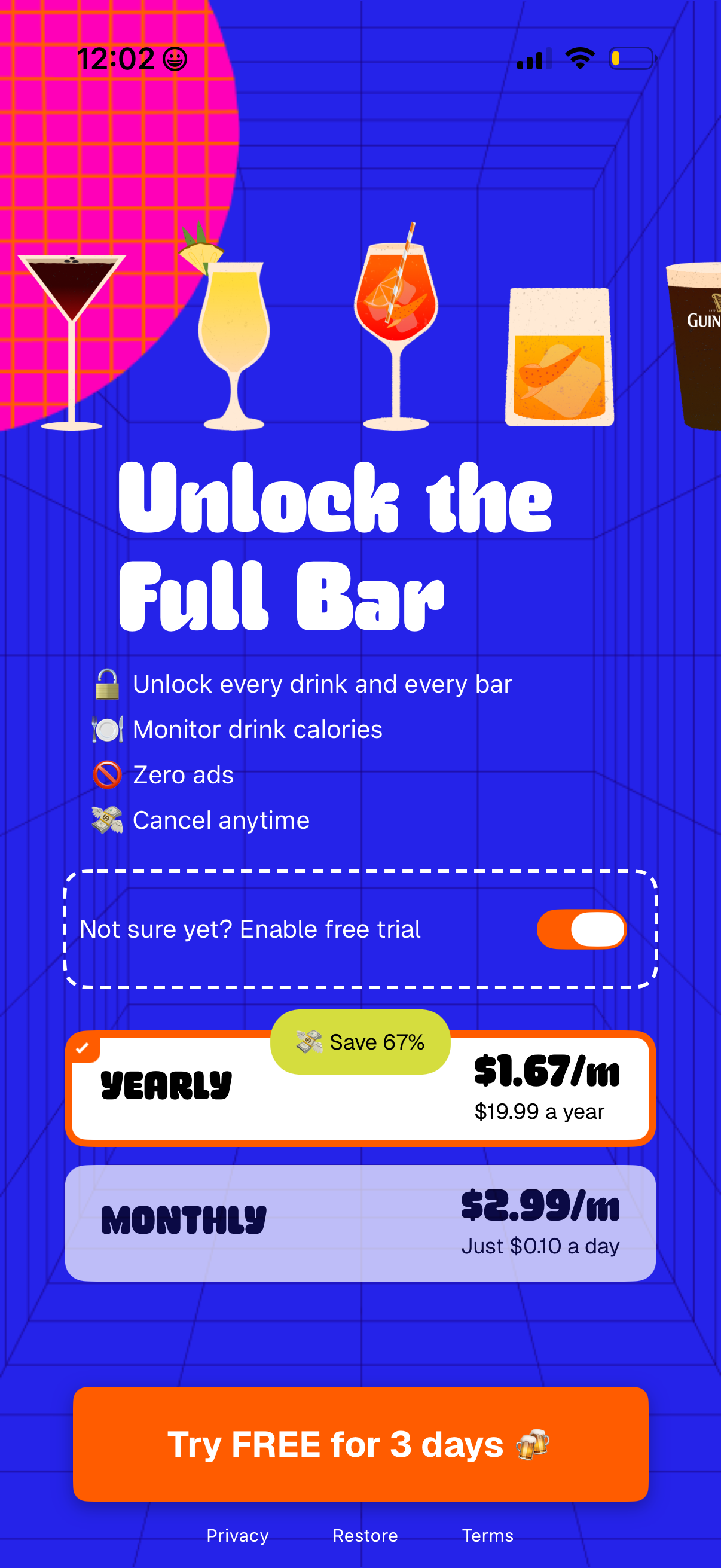 burn-bar start free trial