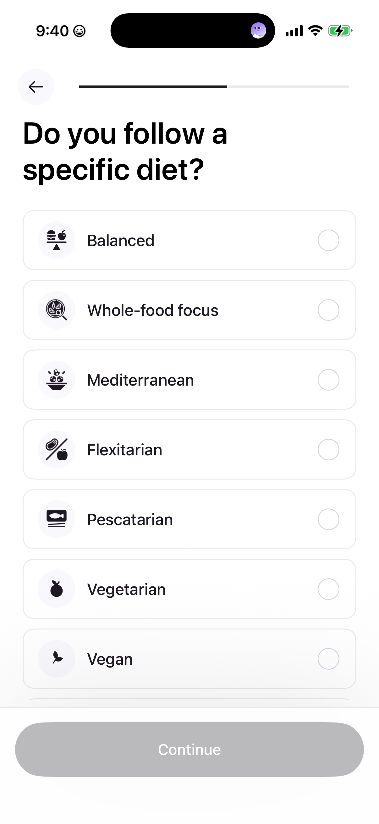 Cal AI frame 24: Diet preferences