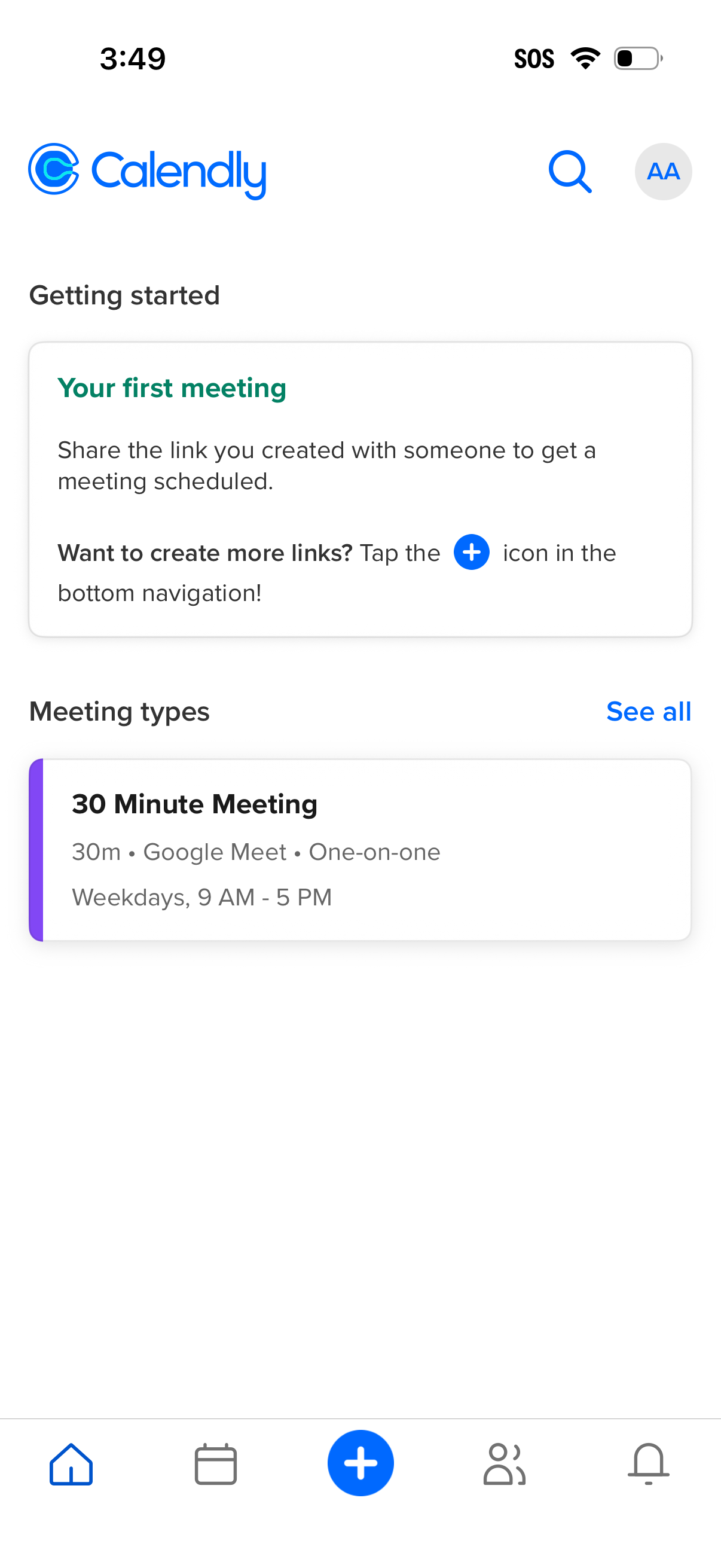 calendly app screenshot 1