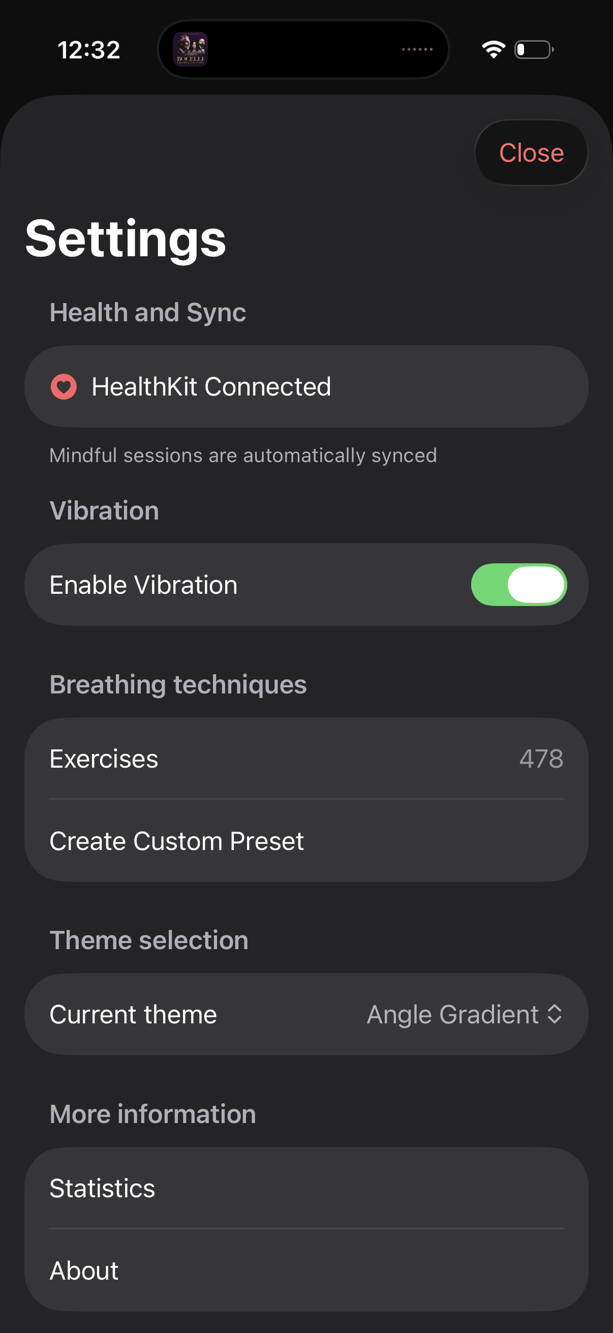 calmaria change theme