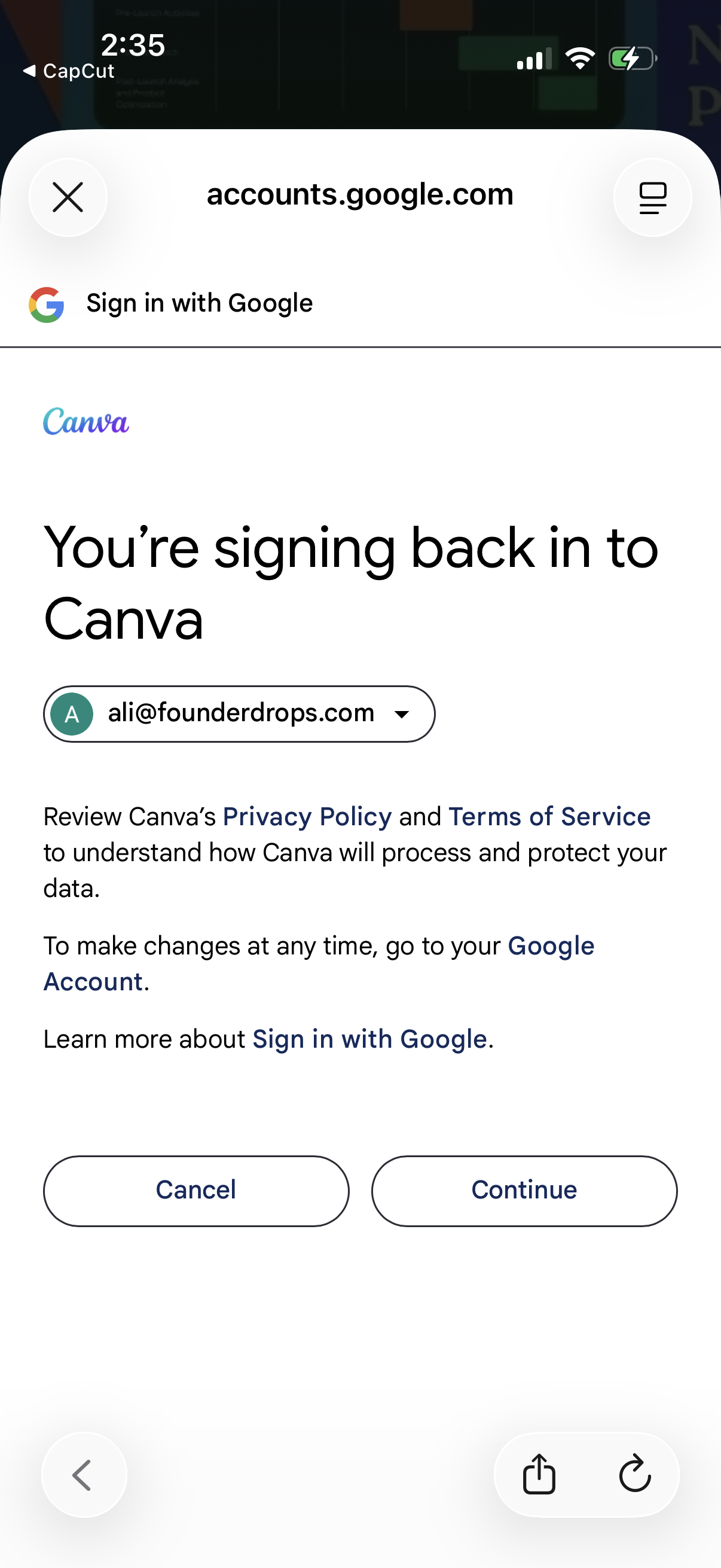 canva screen