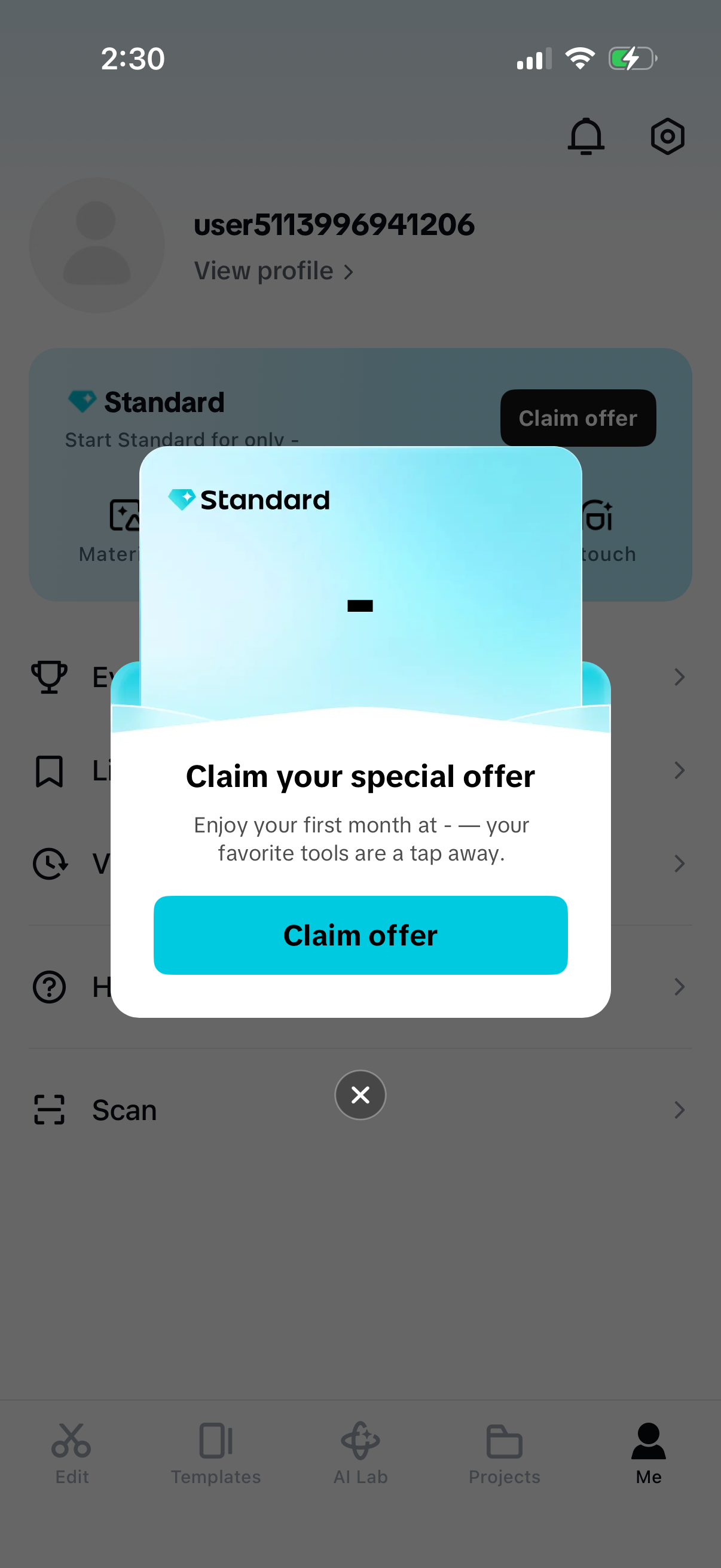 capcut Welcome Back Paywall